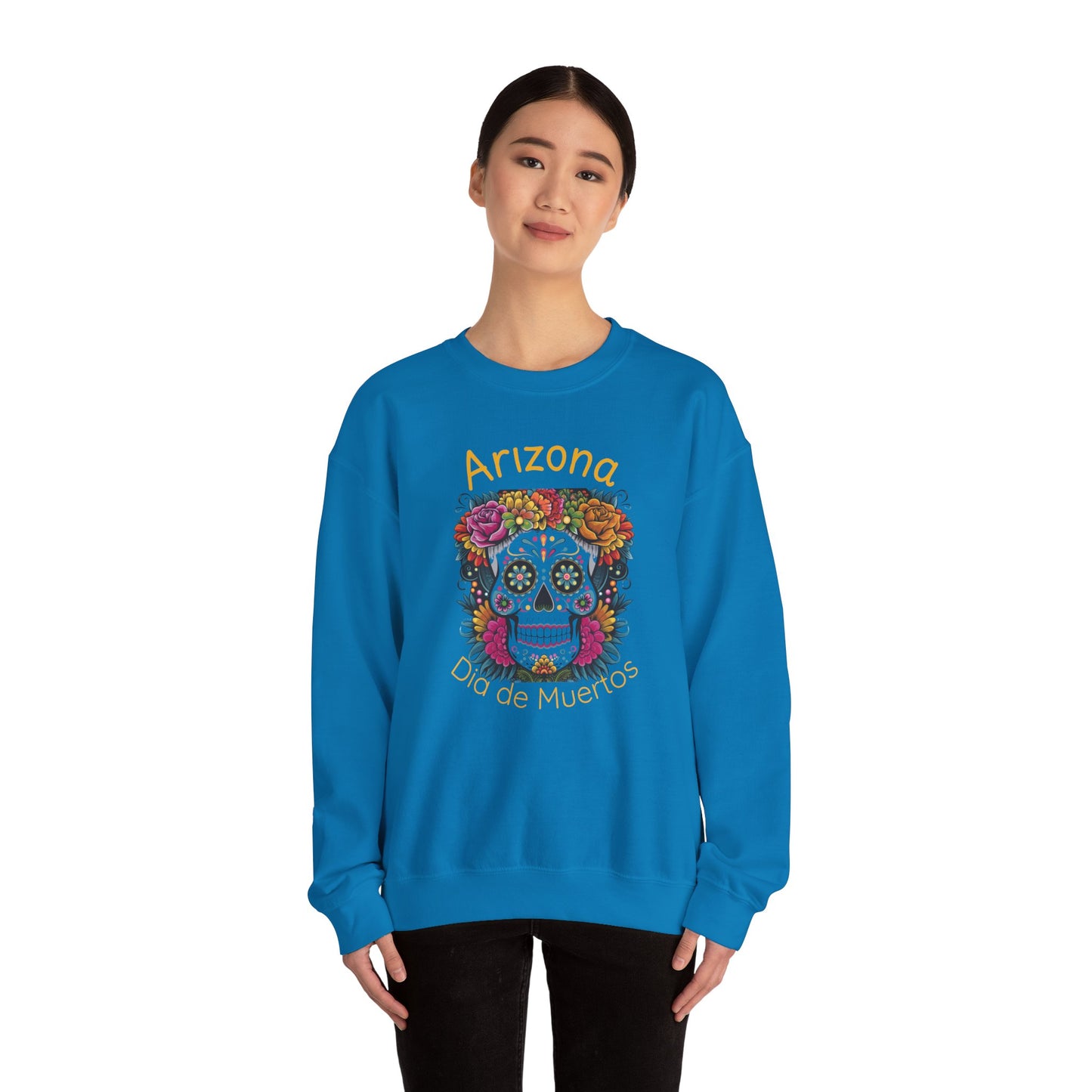 Arizona Día de Muertos Crewneck Sweatshirt | Cozy Unisex Apparel for DAy of the Dead Celebrations, Gifts, Homewear, Fall Fashion, Halloween