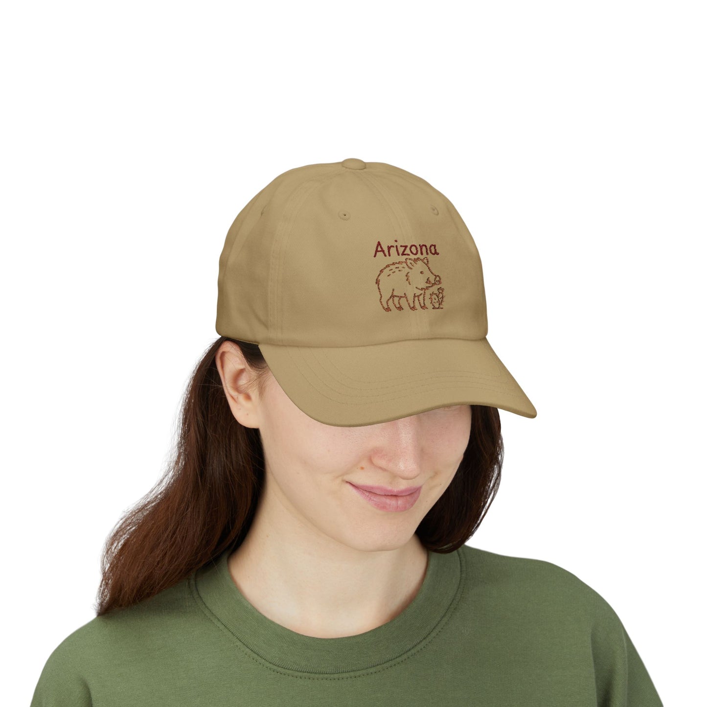 Arizona Javelina and cactus Embroidered Classic Dad Cap | Casual Summer Hat, Gift for Him, Outdoor Adventures, Travel, Fashion Accessory