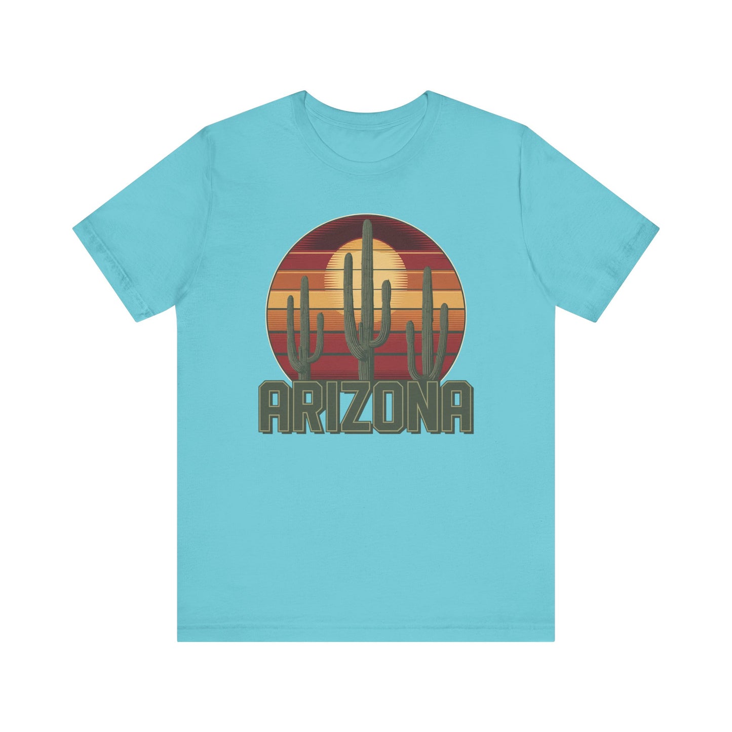 Arizona Desert Three Saguaro Cactus at Sunset Graphic Tee for Nature Lovers, Boho Summer Shirt, Gift for Adventurers, Vacation Wear, Casual Outfit
