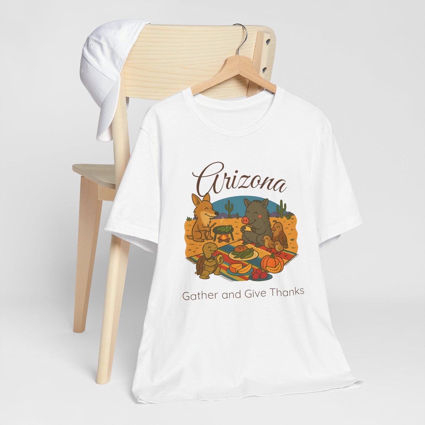 Thanksgiving Arizona Tee, Unisex T-Shirt, Fall Gather & Give Thanks Shirt, Nature Lover Gift, Casual Wear