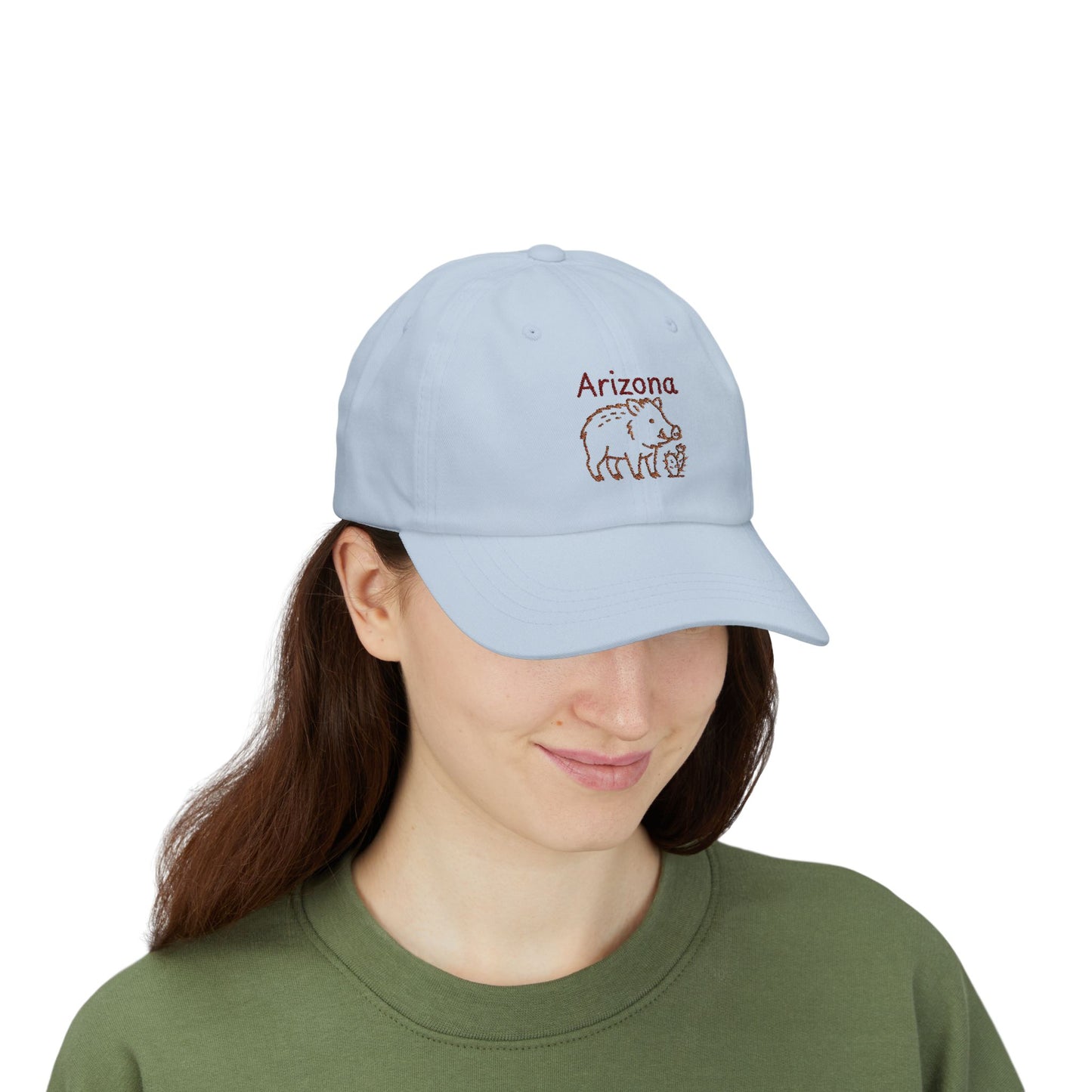 Arizona Javelina and cactus Embroidered Classic Dad Cap | Casual Summer Hat, Gift for Him, Outdoor Adventures, Travel, Fashion Accessory