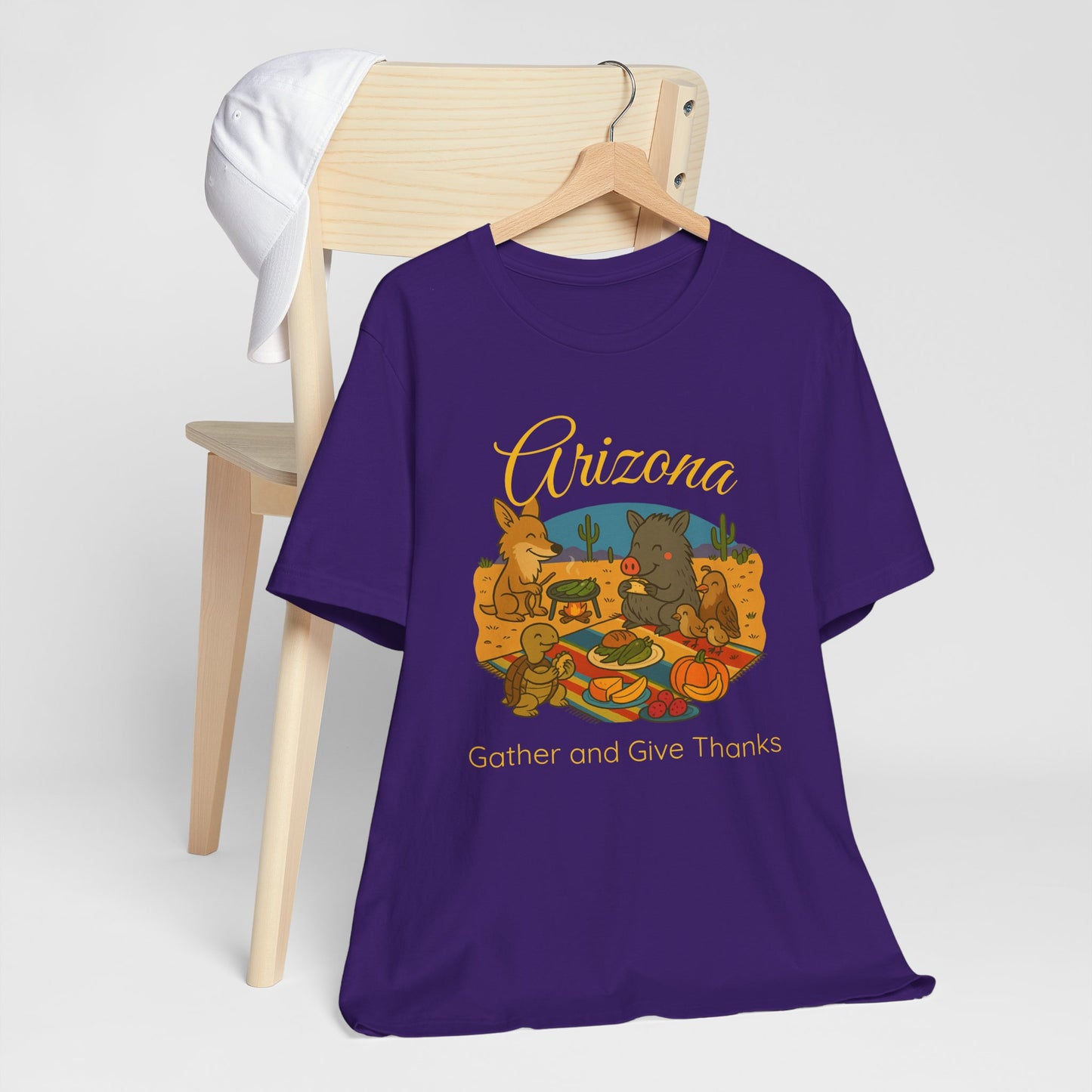 Thanksgiving Arizona Tee, Unisex T-Shirt, Fall Gather & Give Thanks Shirt, Nature Lover Gift, Casual Wear