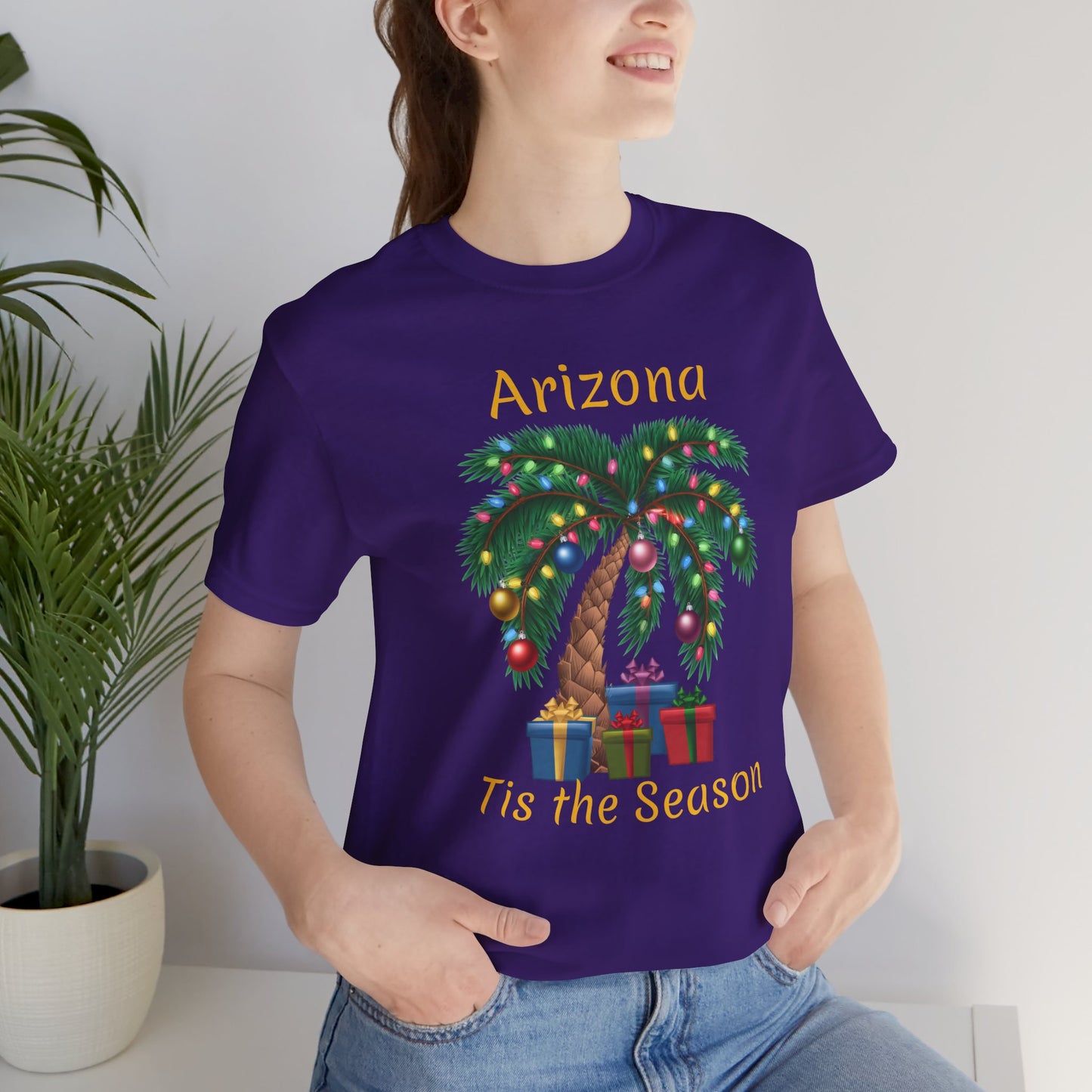 Arizona Holiday T-Shirt – "Tis the Season" Palm Tree  Holiday season Tee, Arizona souvenir
