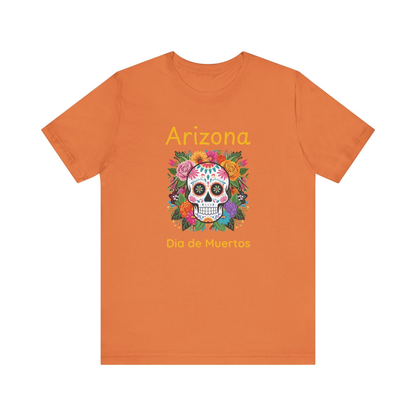 Dia de Muertos Unisex Tee, Arizona Skull Shirt, Day of the Dead Apparel, Festival T-Shirt,  Celebration Top