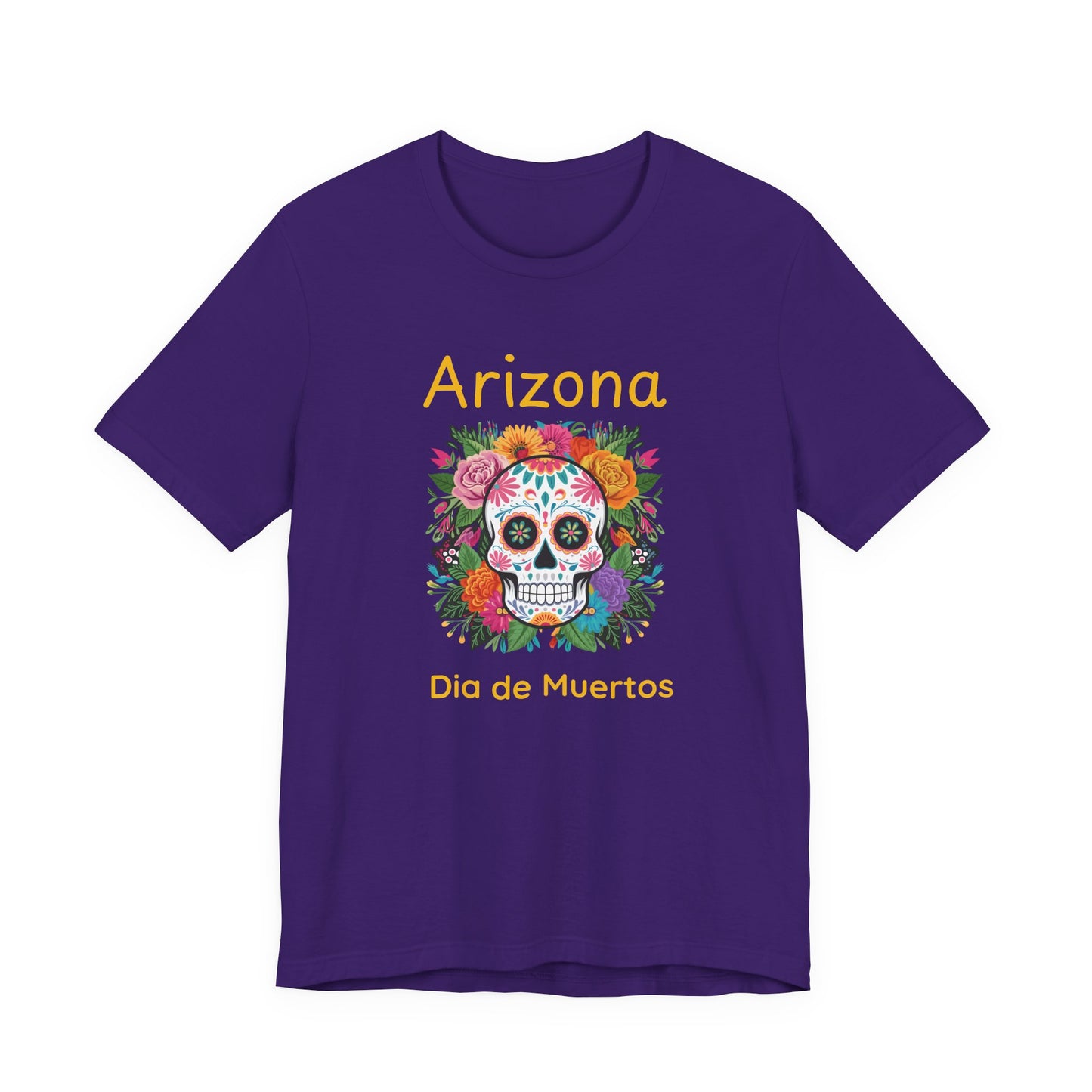 Dia de Muertos Unisex Tee, Arizona Skull Shirt, Day of the Dead Apparel, Festival T-Shirt,  Celebration Top