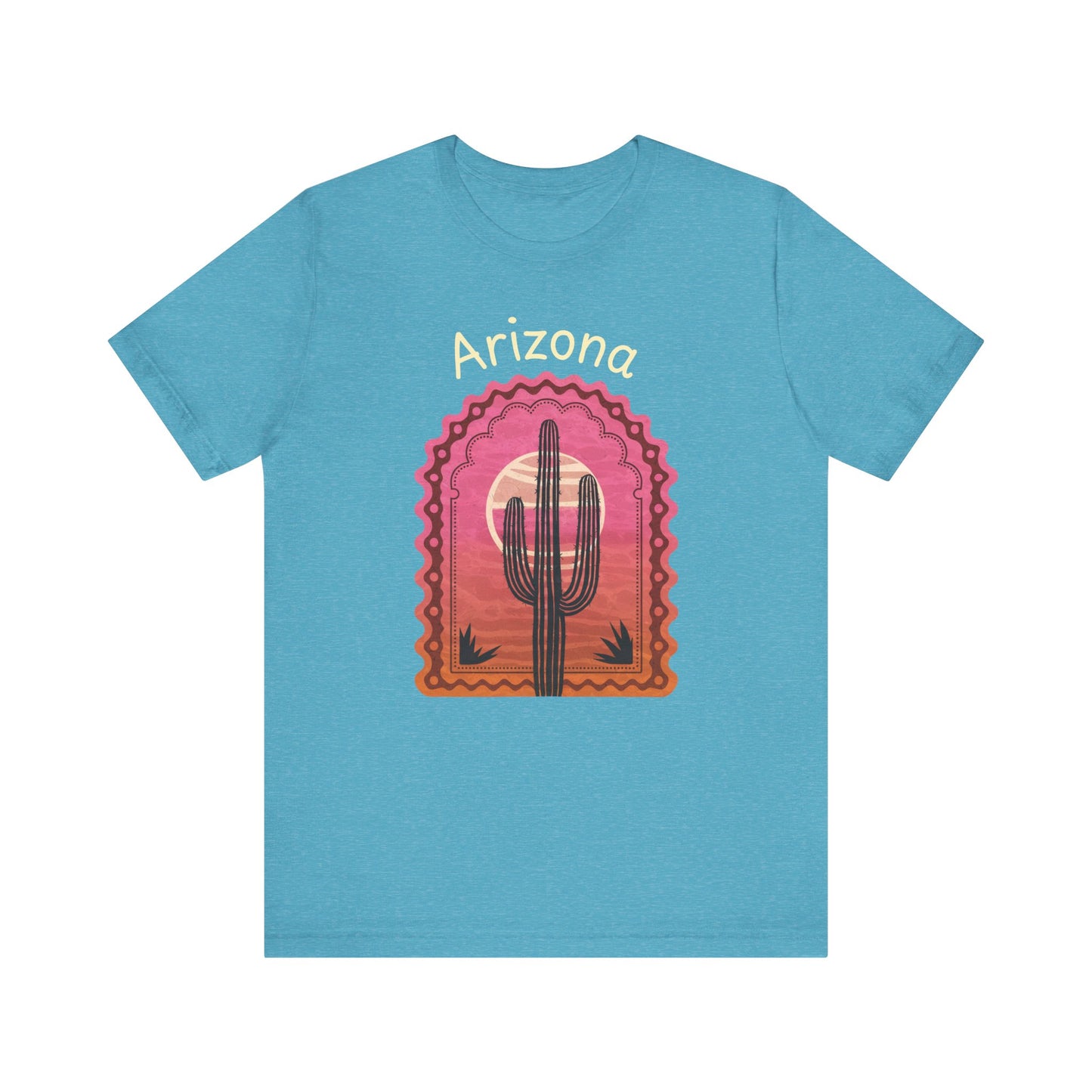 Desert Saguaro Sunset Graphic Tee for Nature Lovers, Boho Summer Shirt, Gift for Adventurers, Vacation Wear, Casual Outfit