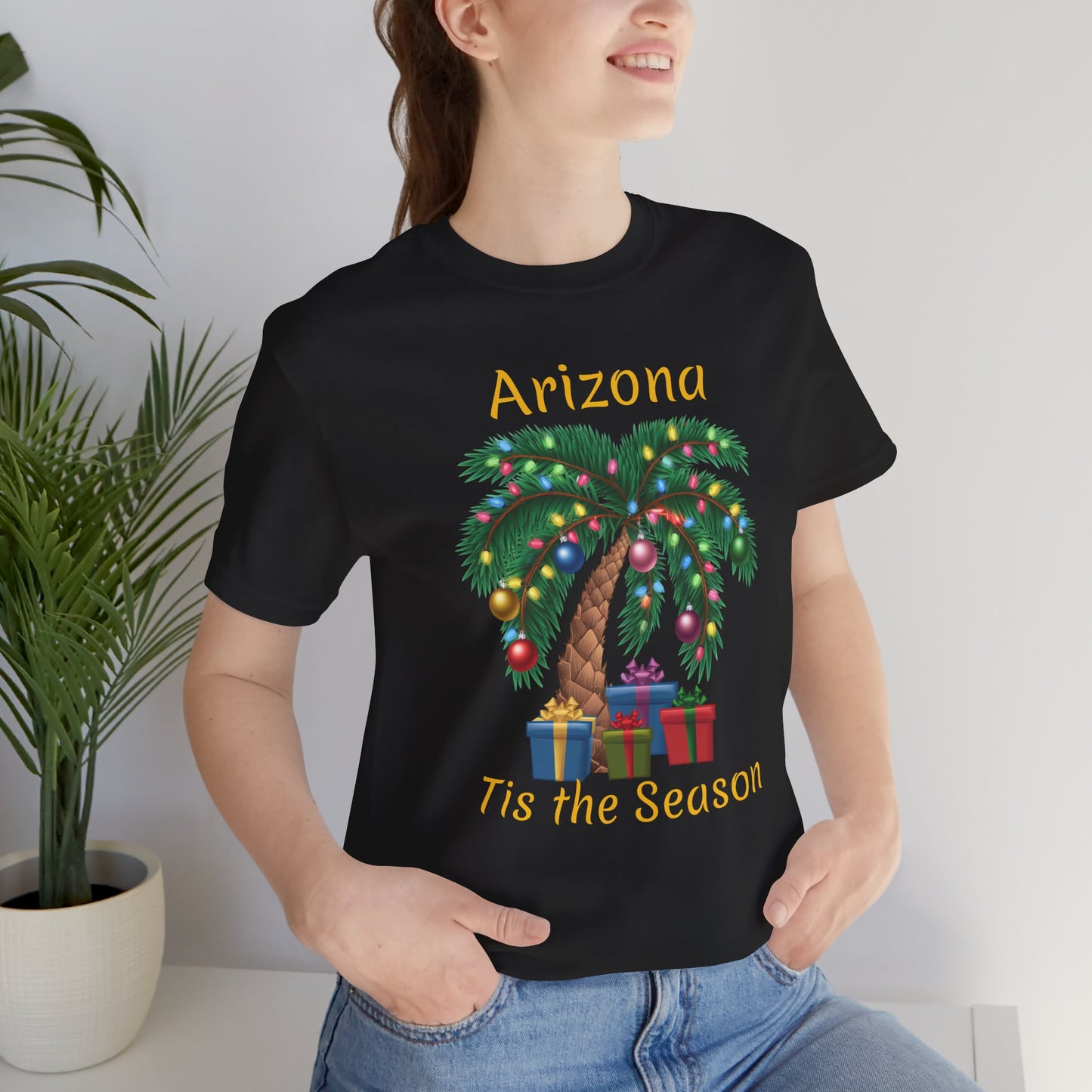 Arizona Holiday T-Shirt – "Tis the Season" Palm Tree  Holiday season Tee, Arizona souvenir