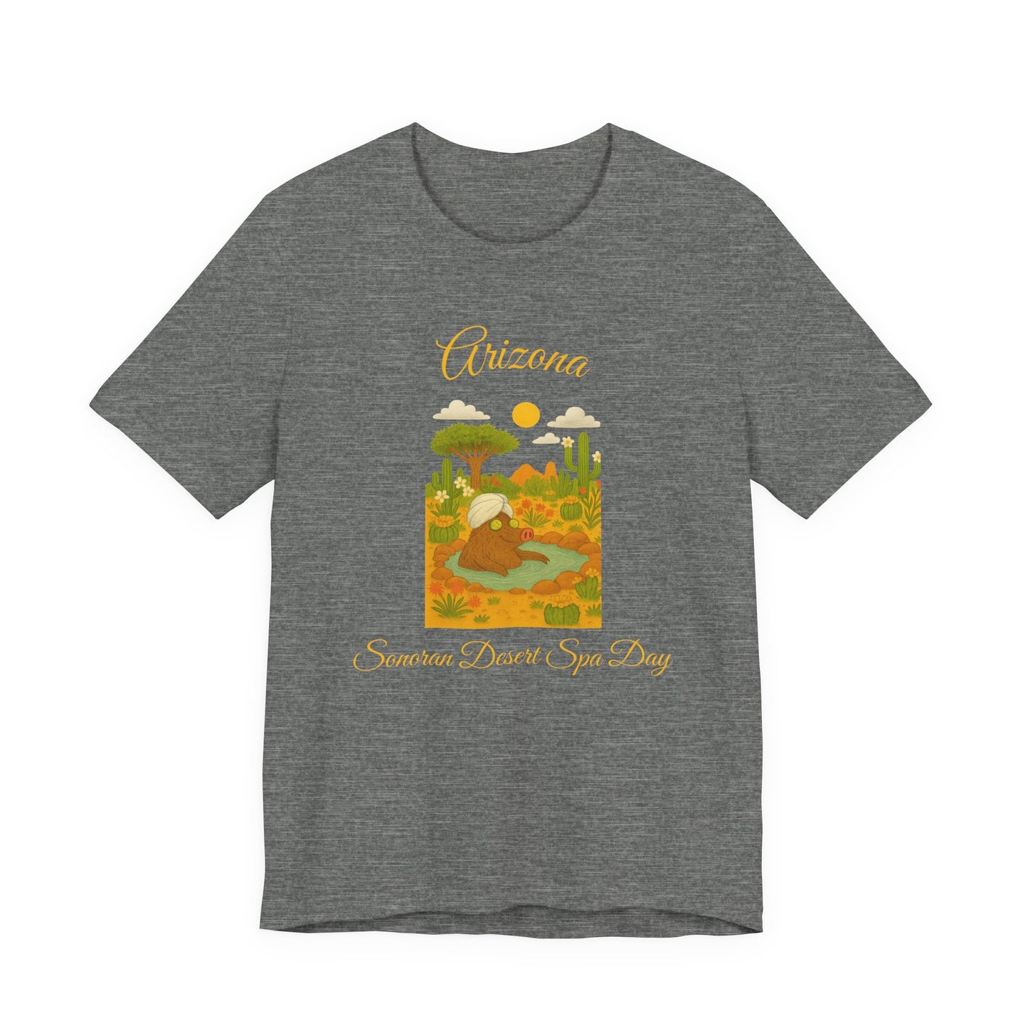 Arizona Sonoran Desert  Javelina Spa Day Souvenir Tee, Unisex Short Sleeve Shirt, Nature Lover Gift, Holiday Casual Wear, Adventure T-Shirt, Summer Travel Souvenir