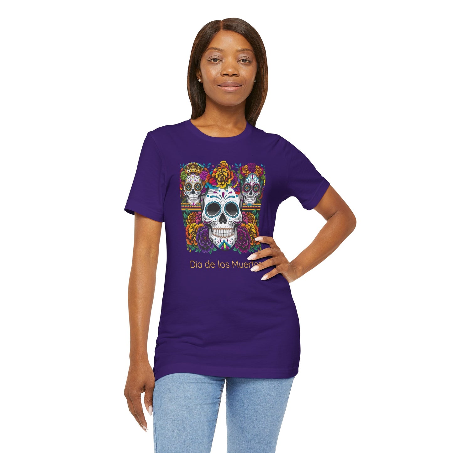 Dia de los Muertos Unisex Short Sleeve Tee, Sugar Skull Shirt, Halloween Apparel, Day of the Dead, Celebration T-Shirt