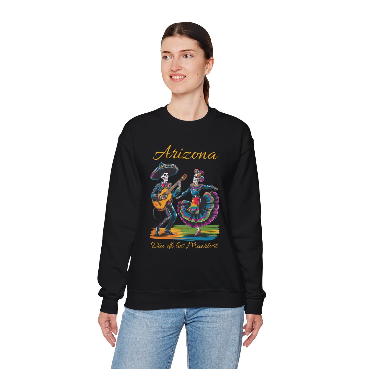 Arizona Día de los Muertos Sweatshirt, Cozy Crewneck, Unisex Apparel, Day of the Dead Gift, Fall Fashion Layer