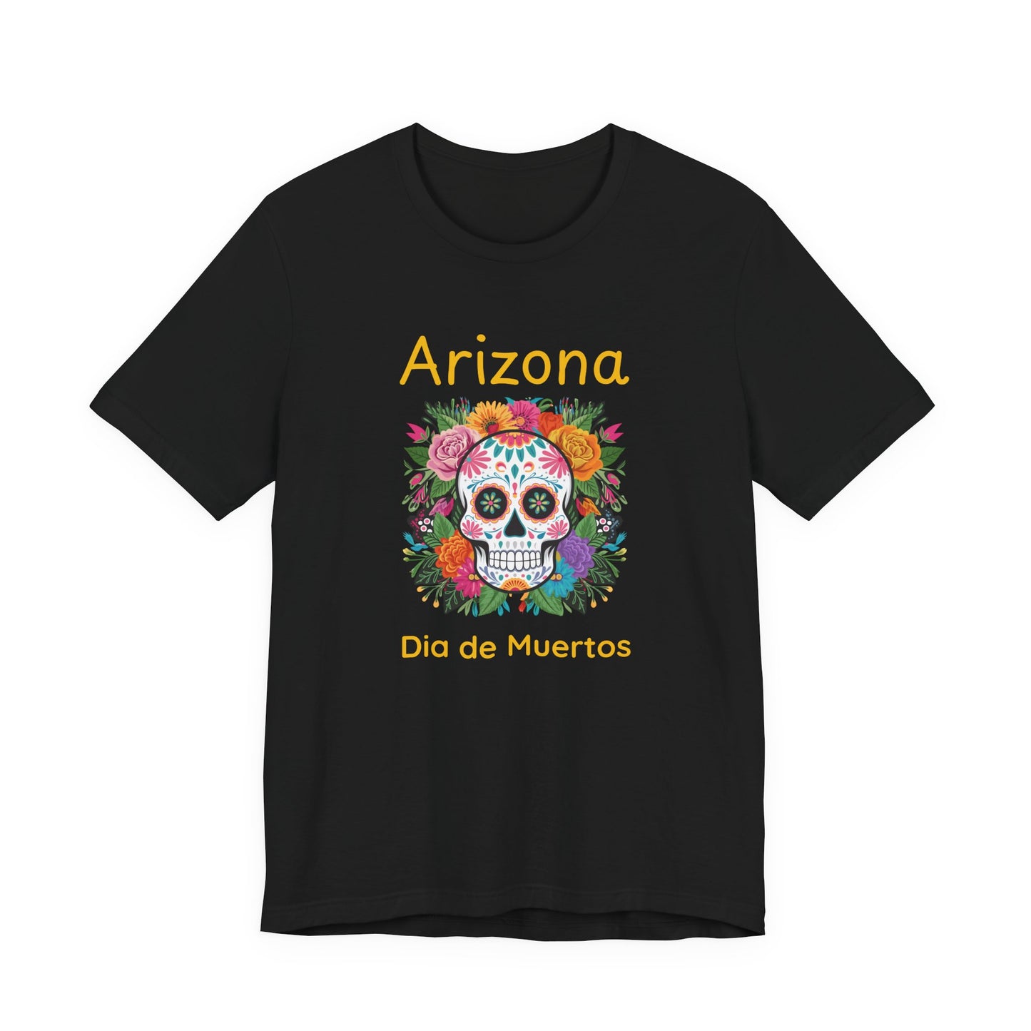 Dia de Muertos Unisex Tee, Arizona Skull Shirt, Day of the Dead Apparel, Festival T-Shirt,  Celebration Top