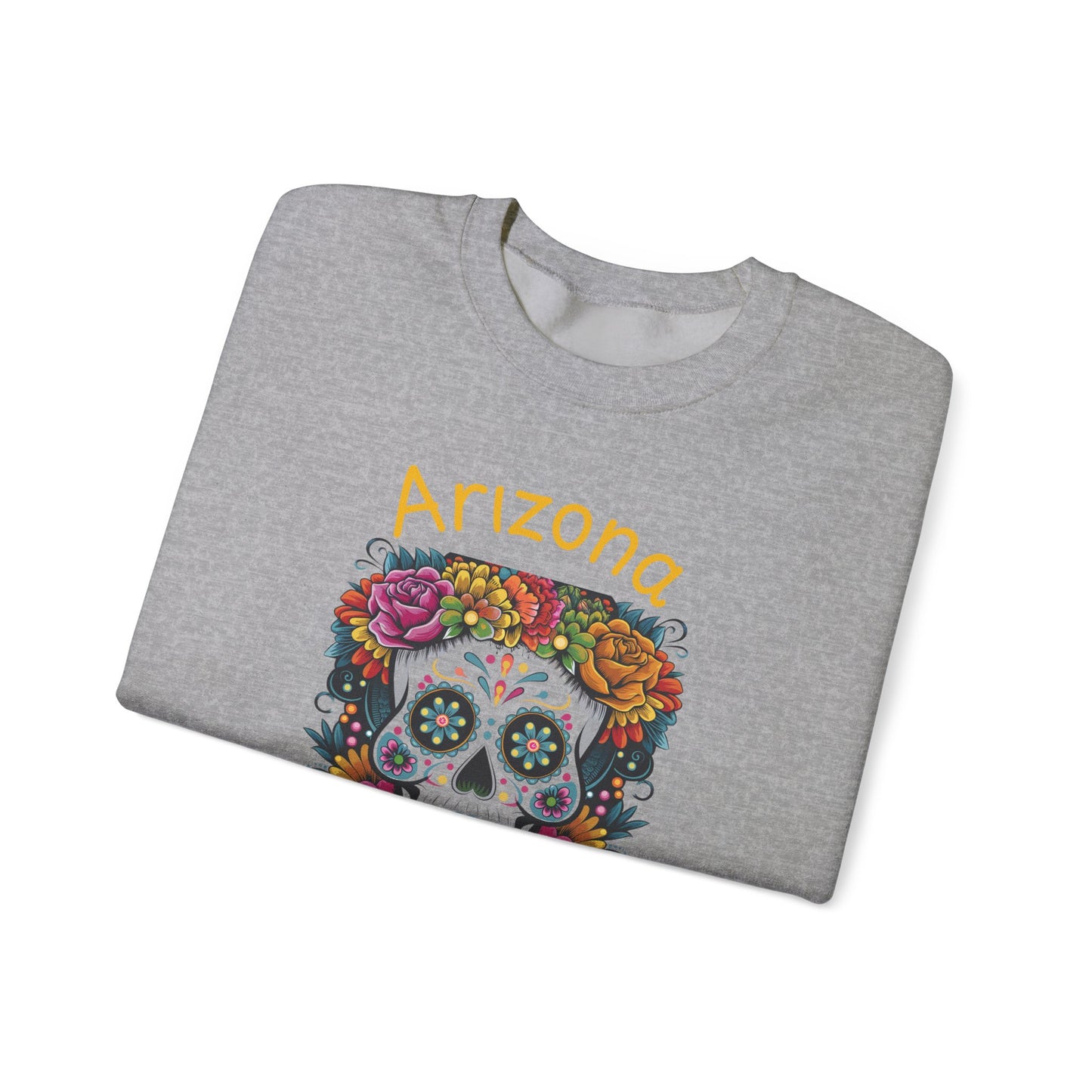 Arizona Día de Muertos Crewneck Sweatshirt | Cozy Unisex Apparel for DAy of the Dead Celebrations, Gifts, Homewear, Fall Fashion, Halloween