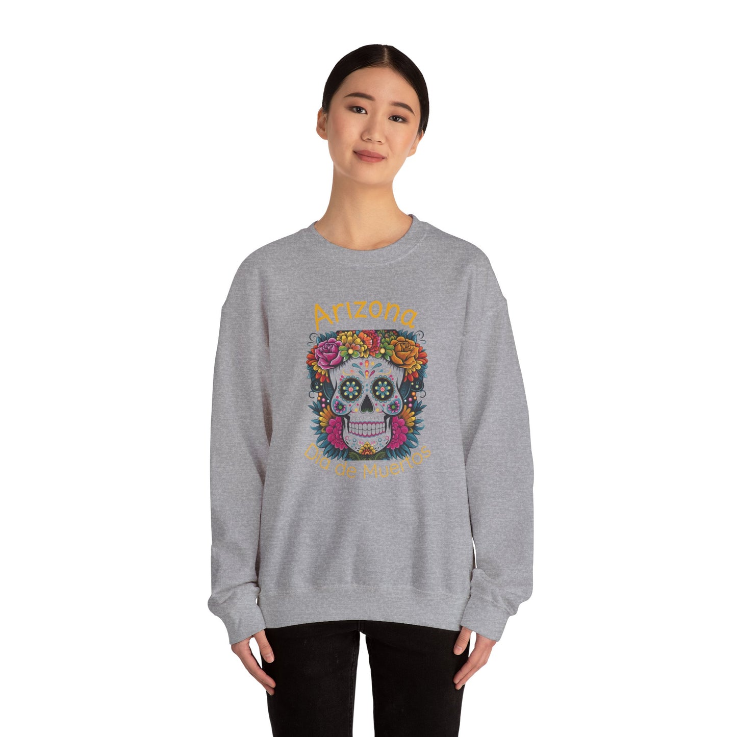 Arizona Día de Muertos Crewneck Sweatshirt | Cozy Unisex Apparel for DAy of the Dead Celebrations, Gifts, Homewear, Fall Fashion, Halloween