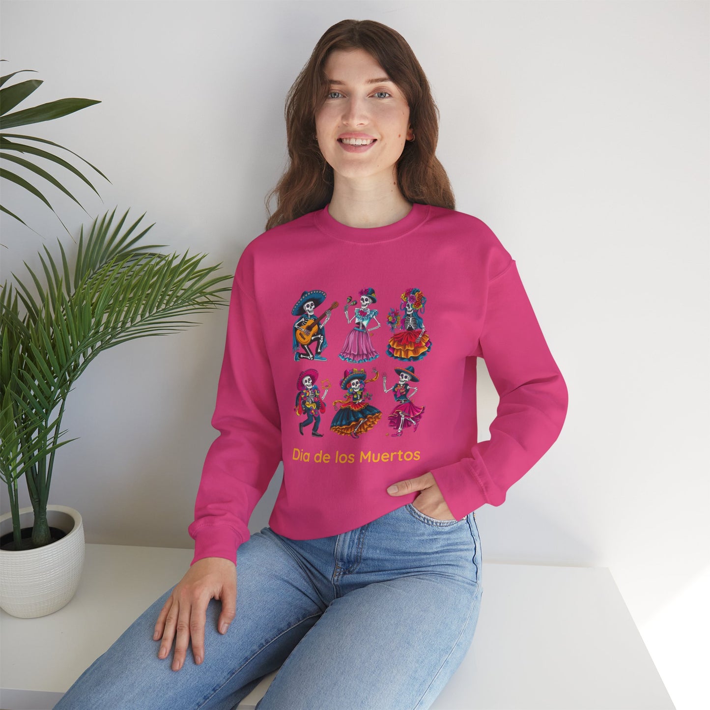 Dia de los Muertos Crewneck Sweatshirt, Cozy Halloween Sweatshirt, Unisex Sweatshirt, Festival Apparel, Mexican Cultural Celebration Clothing