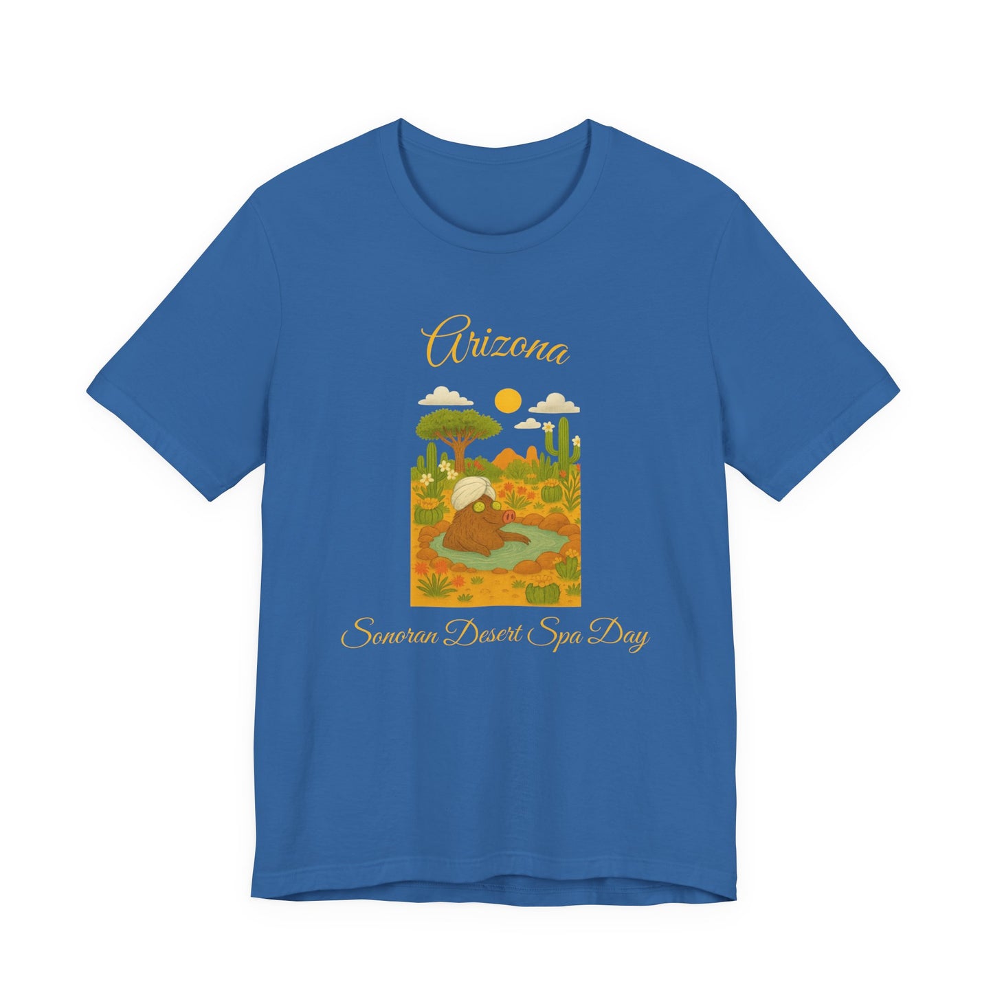 Arizona Sonoran Desert  Javelina Spa Day Souvenir Tee, Unisex Short Sleeve Shirt, Nature Lover Gift, Holiday Casual Wear, Adventure T-Shirt, Summer Travel Souvenir