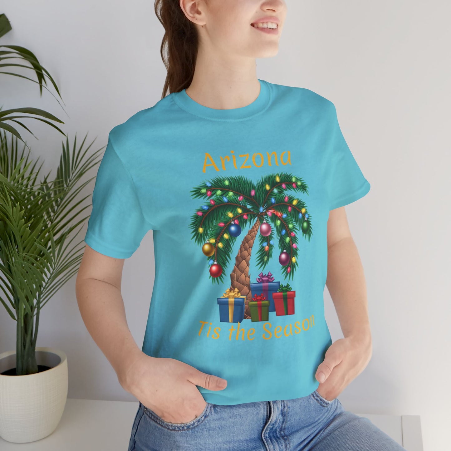Arizona Holiday T-Shirt – "Tis the Season" Palm Tree  Holiday season Tee, Arizona souvenir