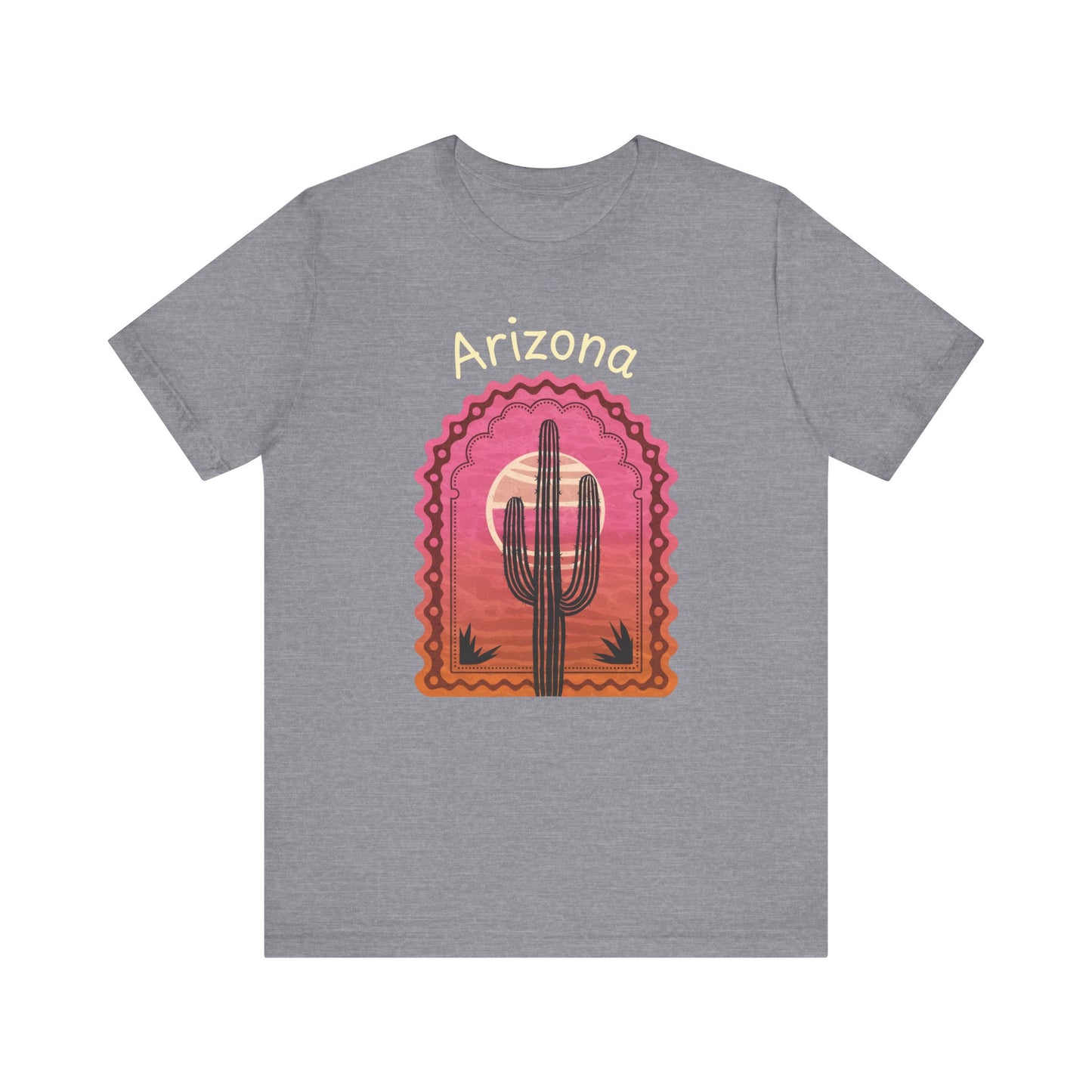 Desert Saguaro Sunset Graphic Tee for Nature Lovers, Boho Summer Shirt, Gift for Adventurers, Vacation Wear, Casual Outfit