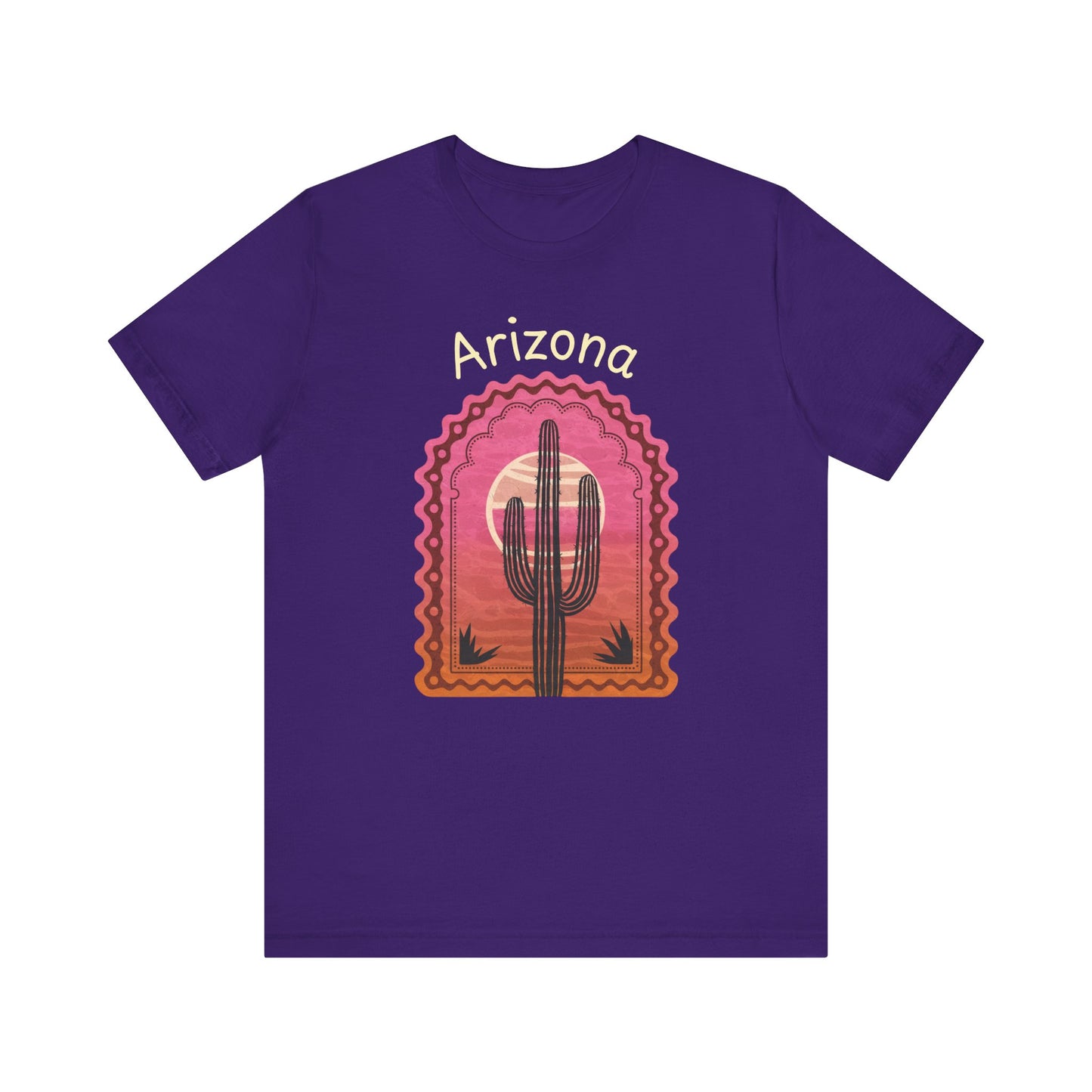 Desert Saguaro Sunset Graphic Tee for Nature Lovers, Boho Summer Shirt, Gift for Adventurers, Vacation Wear, Casual Outfit