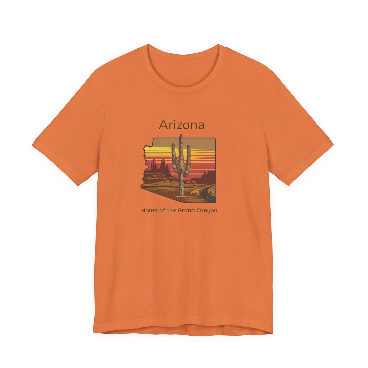 Arizona Sunset Graphic Tee, Arizona Home of the Grand Canyon Shirt, Travel Souvenir, Unisex Casual Wear, Nature Lover Gift