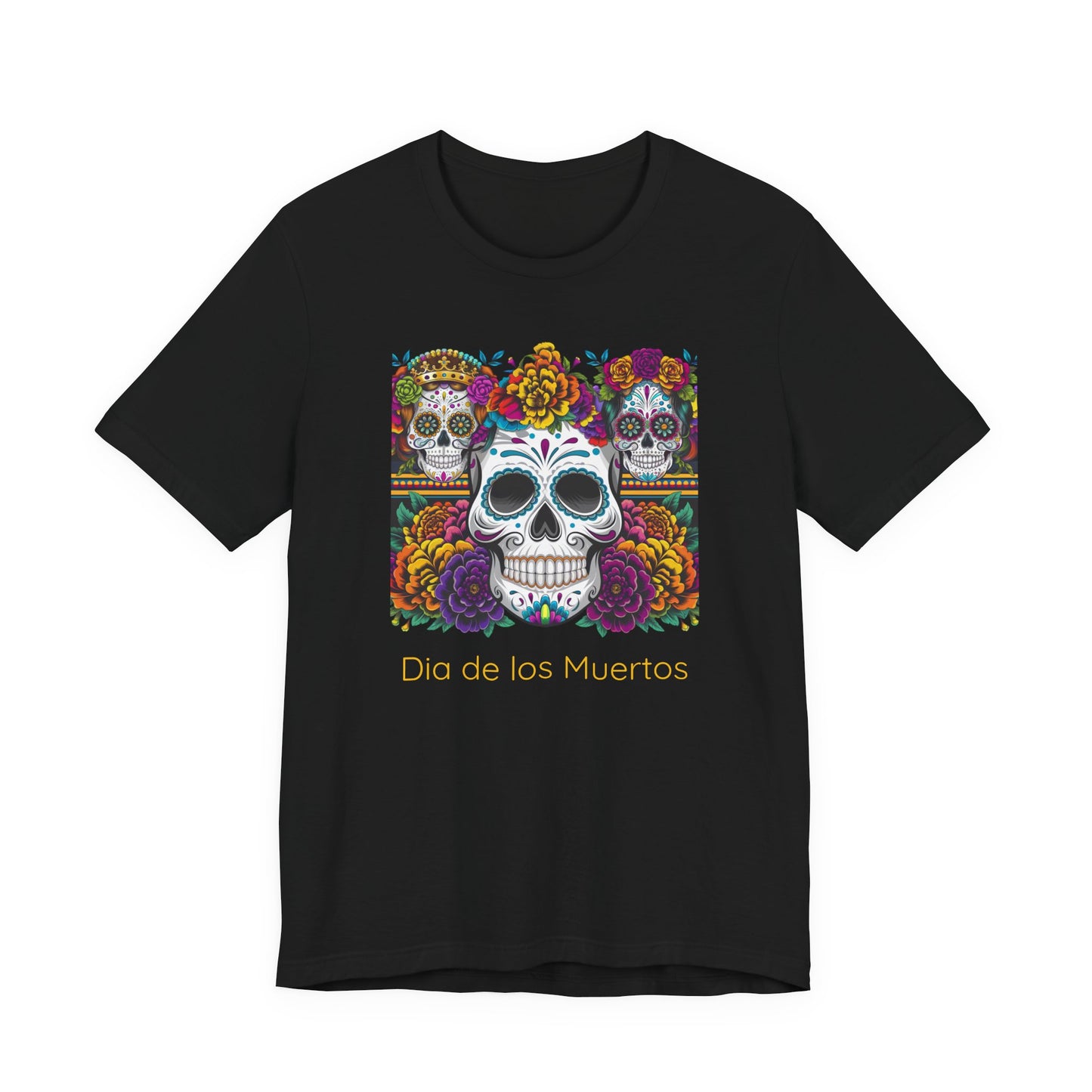 Dia de los Muertos Unisex Short Sleeve Tee, Sugar Skull Shirt, Halloween Apparel, Day of the Dead, Celebration T-Shirt