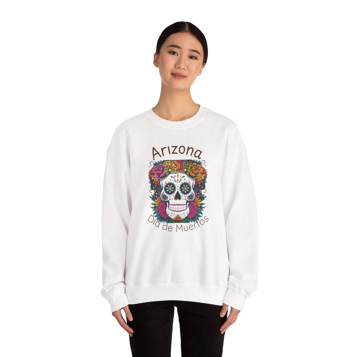 Arizona Día de Muertos Crewneck Sweatshirt | Cozy Unisex Apparel for DAy of the Dead Celebrations, Gifts, Homewear, Fall Fashion, Halloween