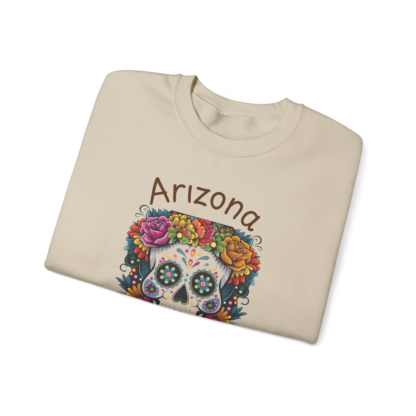 Arizona Día de Muertos Crewneck Sweatshirt | Cozy Unisex Apparel for DAy of the Dead Celebrations, Gifts, Homewear, Fall Fashion, Halloween