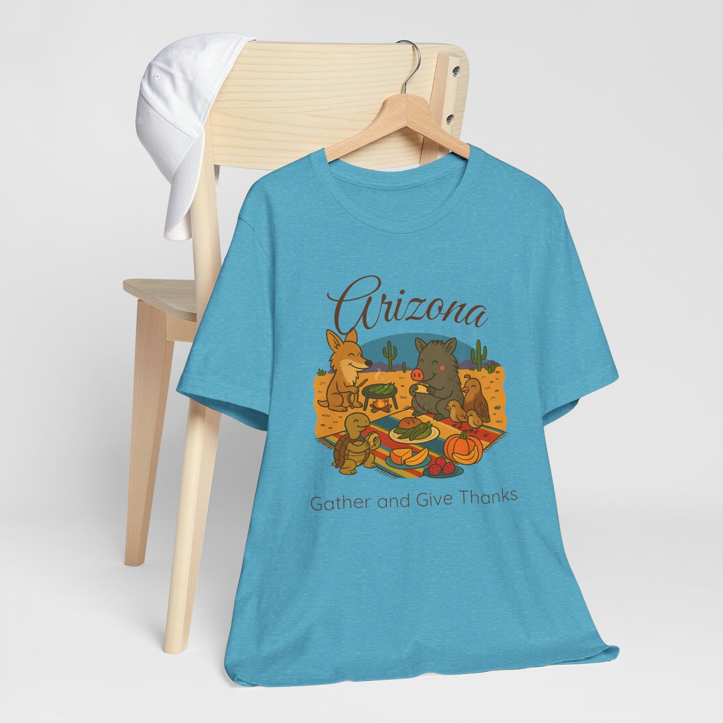 Thanksgiving Arizona Tee, Unisex T-Shirt, Fall Gather & Give Thanks Shirt, Nature Lover Gift, Casual Wear