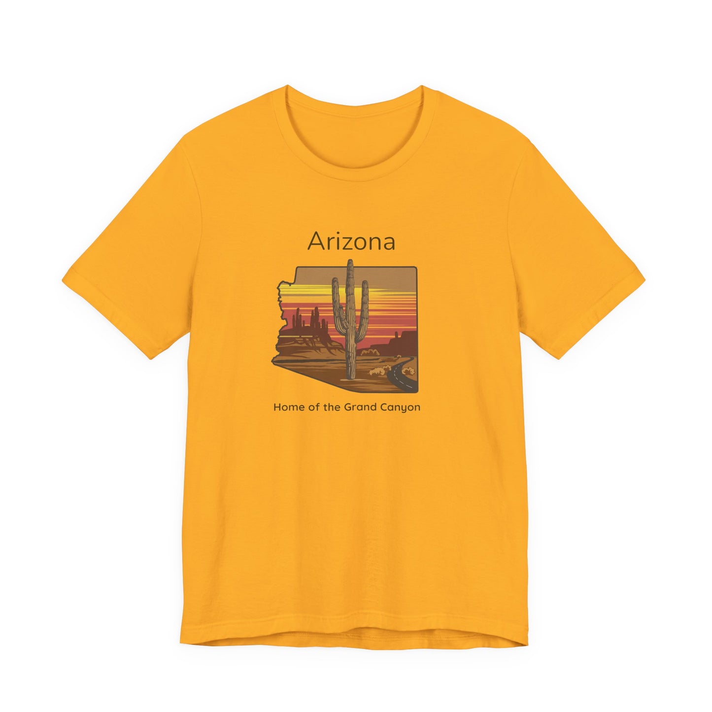 Arizona Sunset Graphic Tee, Arizona Home of the Grand Canyon Shirt, Travel Souvenir, Unisex Casual Wear, Nature Lover Gift