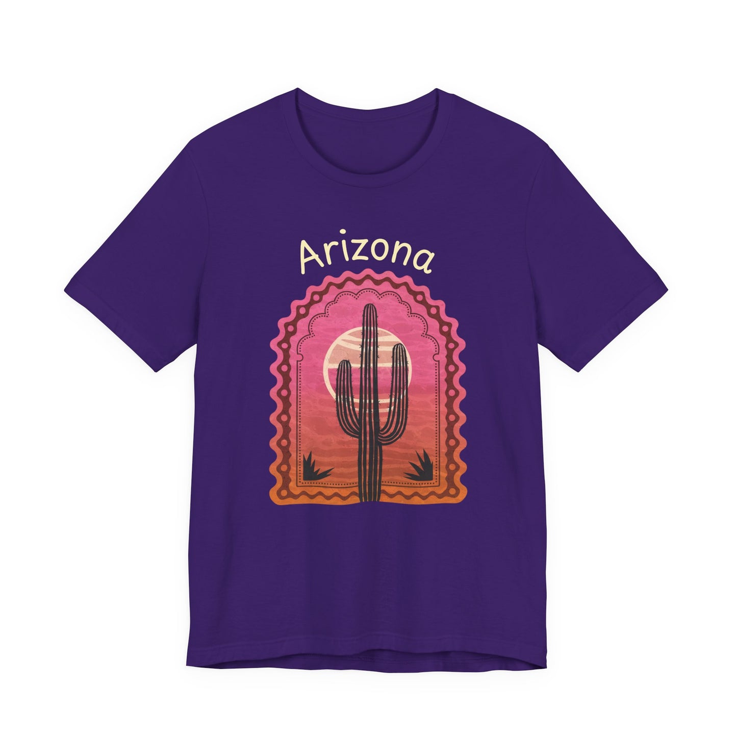 Desert Saguaro Sunset Graphic Tee for Nature Lovers, Boho Summer Shirt, Gift for Adventurers, Vacation Wear, Casual Outfit