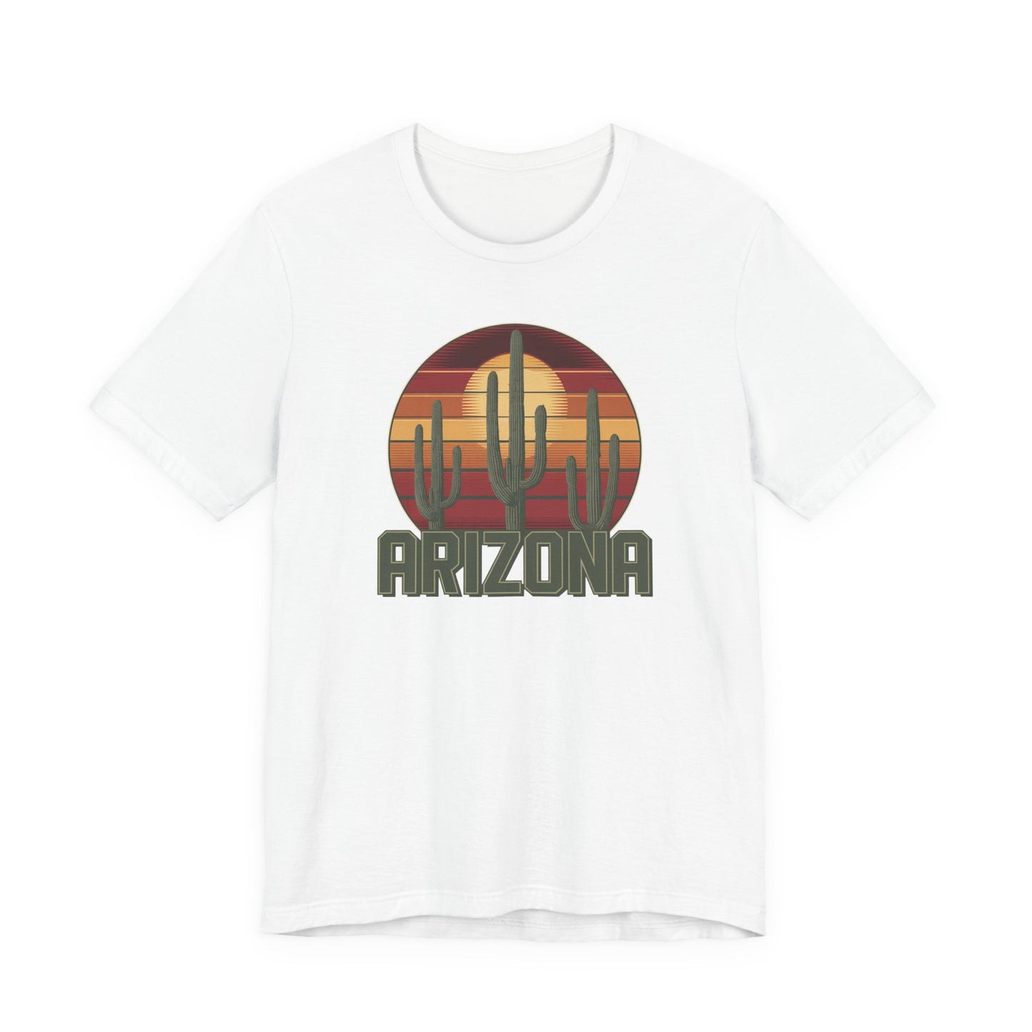 Arizona Desert Three Saguaro Cactus at Sunset Graphic Tee for Nature Lovers, Boho Summer Shirt, Gift for Adventurers, Vacation Wear, Casual Outfit