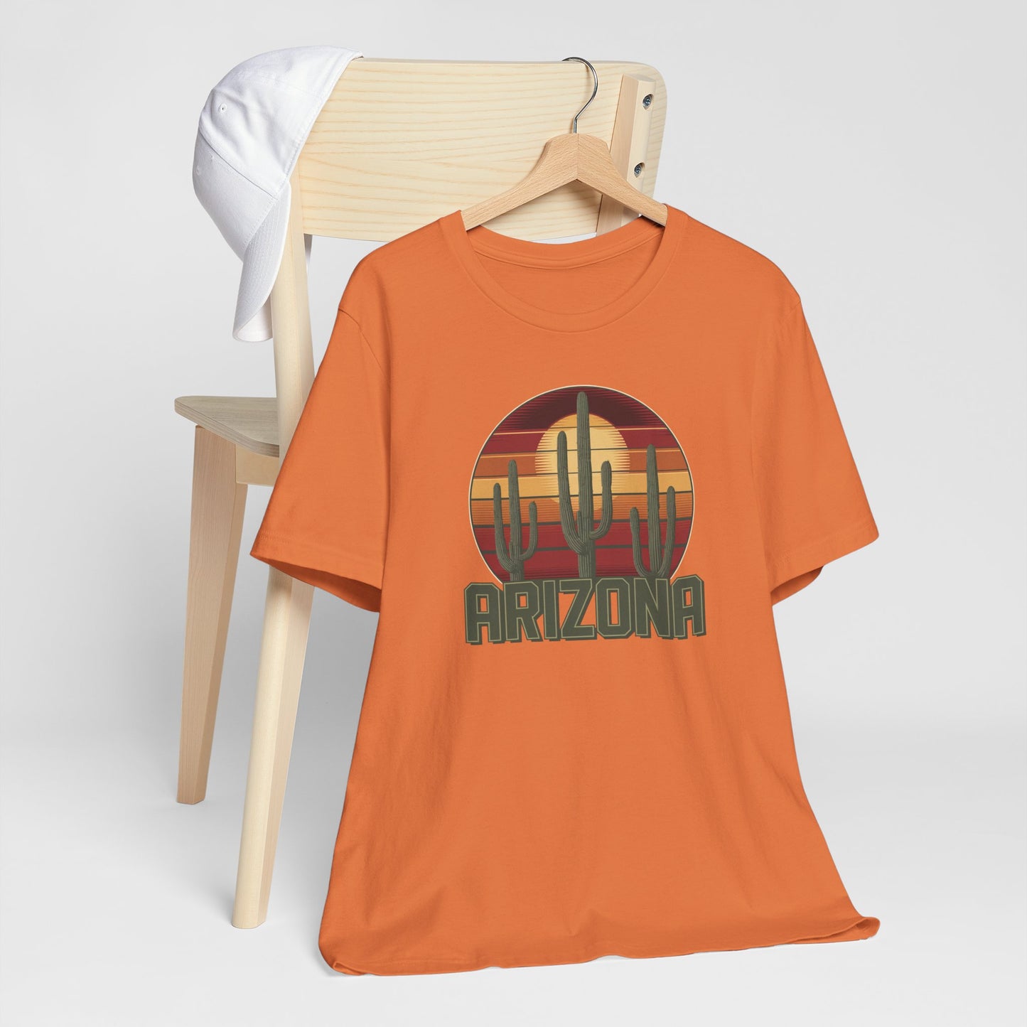 Arizona Desert Three Saguaro Cactus at Sunset Graphic Tee for Nature Lovers, Boho Summer Shirt, Gift for Adventurers, Vacation Wear, Casual Outfit