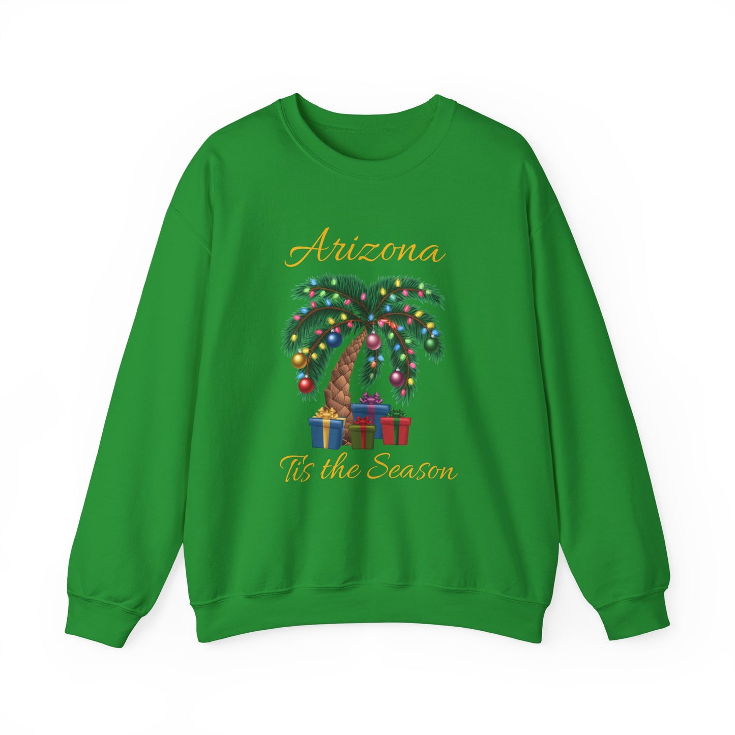 Arizona Christmas Palm Sweatshirt — "Tis the Season" with Presents