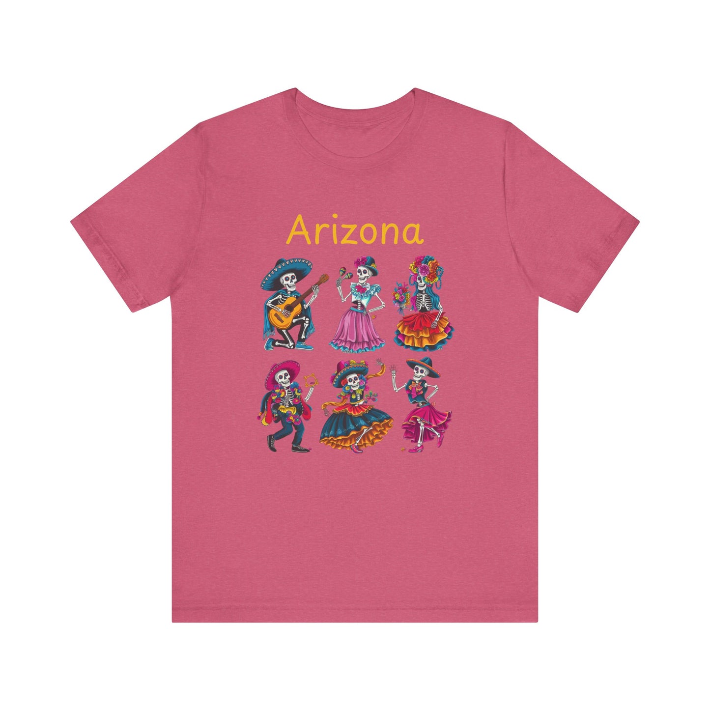 Day of the Dead Inspired Tee, Arizona Theme T-Shirt, Unisex Graphic Tee, Halloween Style Top, Mexican  Festival Wear