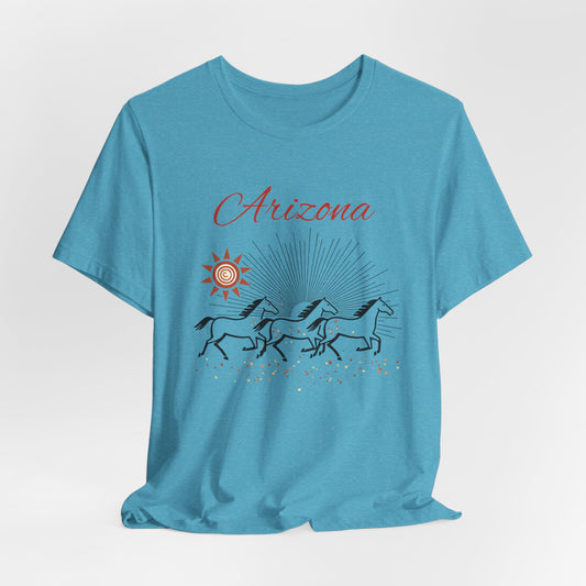 Arizona Wild Horses T‑Shirt — Desert Sun Graphic Tee