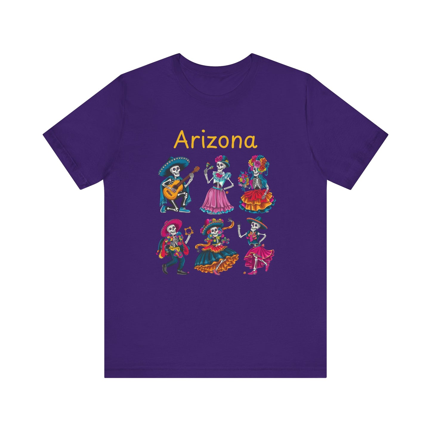Day of the Dead Inspired Tee, Arizona Theme T-Shirt, Unisex Graphic Tee, Halloween Style Top, Mexican  Festival Wear