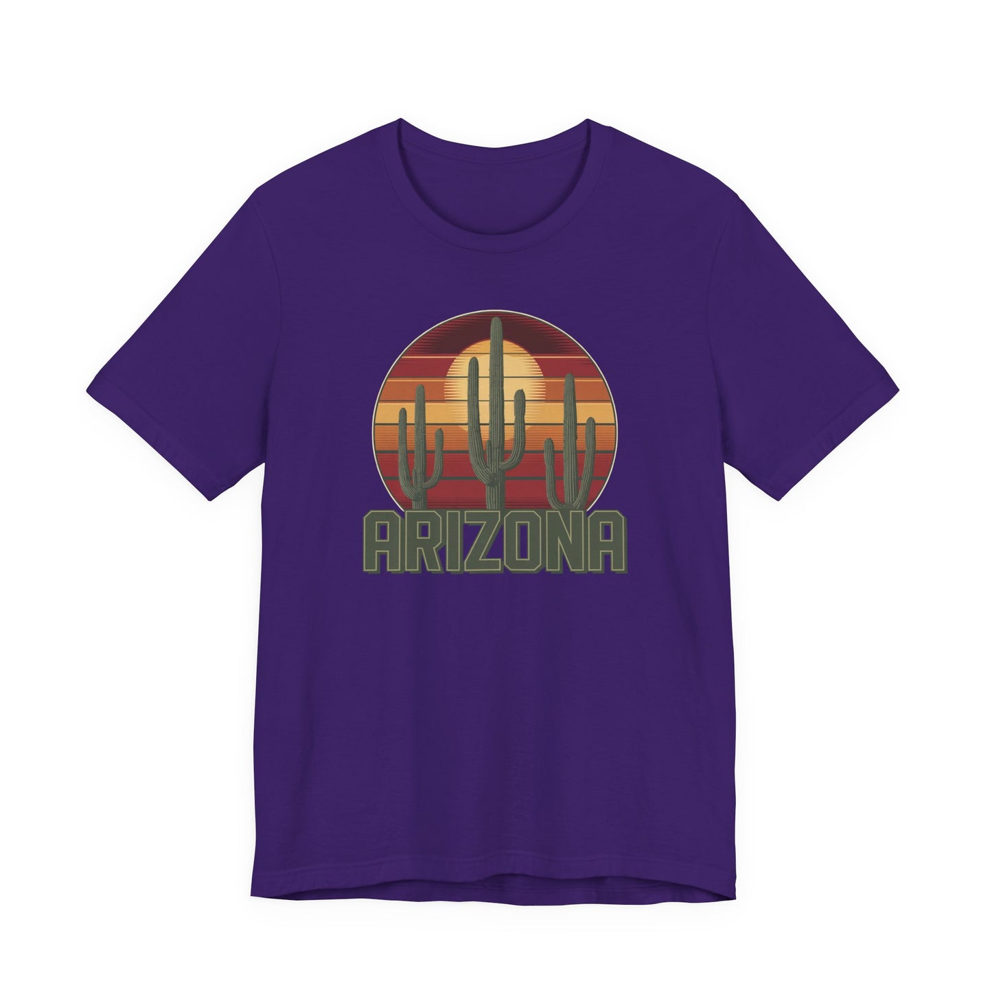 Arizona Desert Three Saguaro Cactus at Sunset Graphic Tee for Nature Lovers, Boho Summer Shirt, Gift for Adventurers, Vacation Wear, Casual Outfit