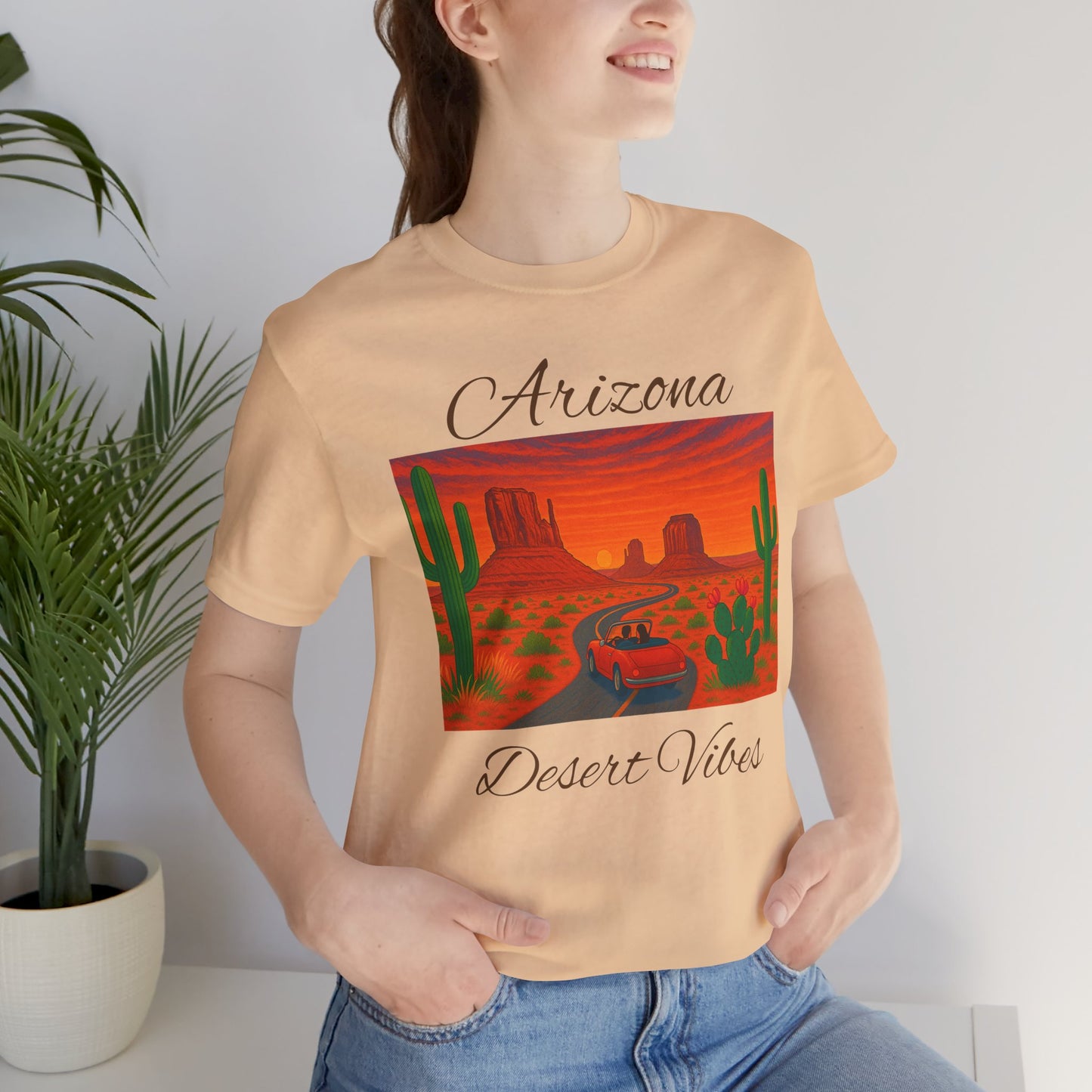 Arizona Desert Vibes Tee - Unisex Jersey Short Sleeve Tee, Vacation Shirt, Southwest Style T-Shirt, Travel Apparel, Gift for Nature Lovers