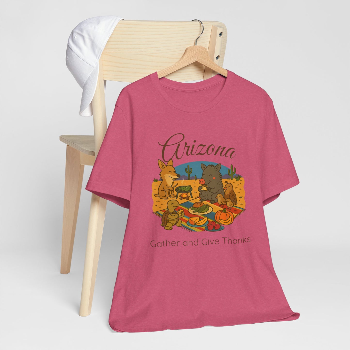 Thanksgiving Arizona Tee, Unisex T-Shirt, Fall Gather & Give Thanks Shirt, Nature Lover Gift, Casual Wear