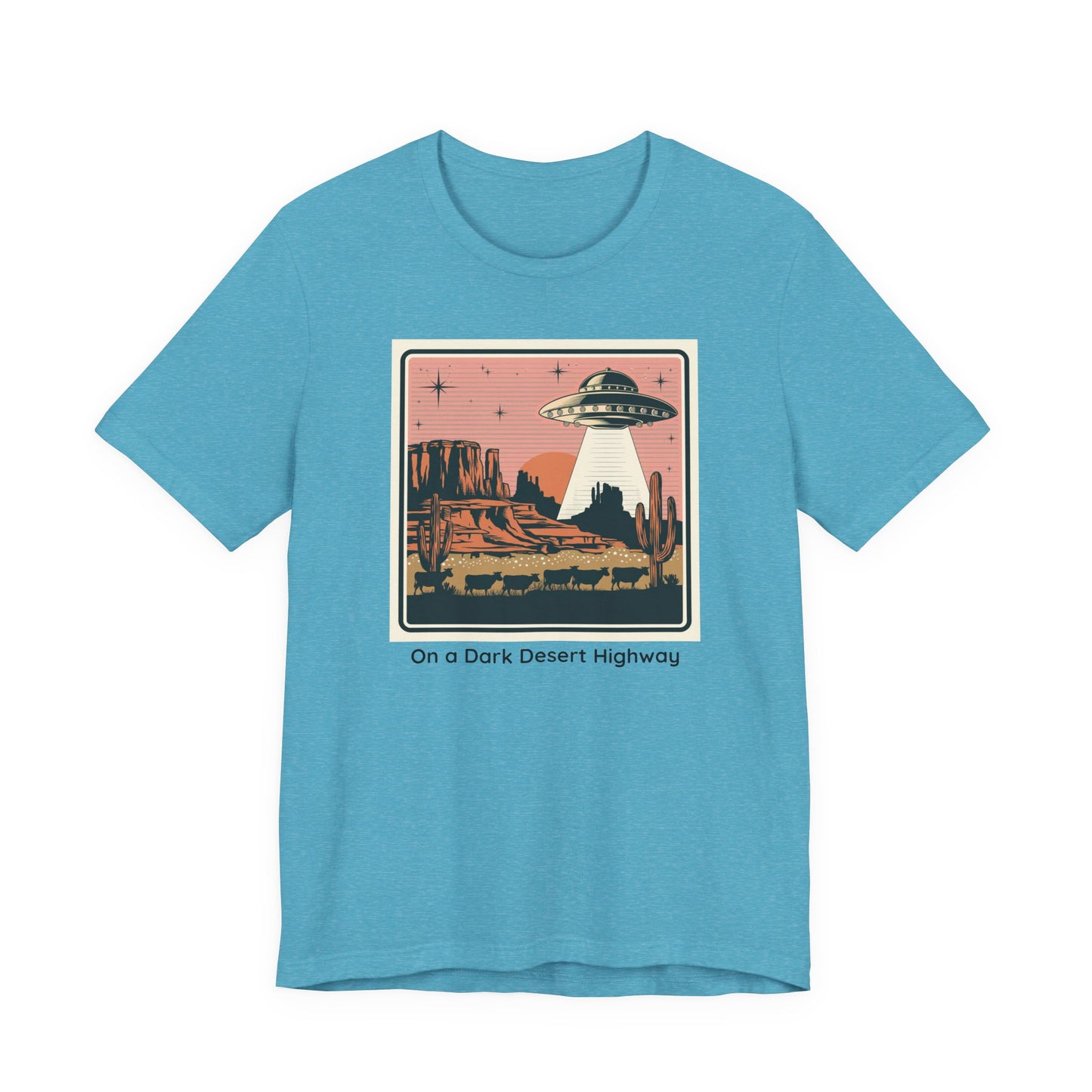 Retro UFO Desert Tee - Unisex Jersey Short Sleeve T-Shirt, Vintage Style Graphic Tee, Gift for Space Lovers, Summer Casual Wear, Music [...]