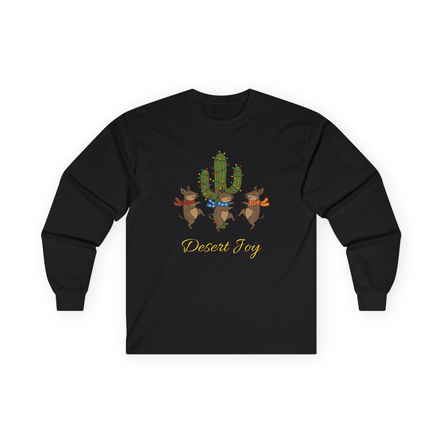 Javelinas Dancing Around Xmas Saguaro Long Sleeve Tee