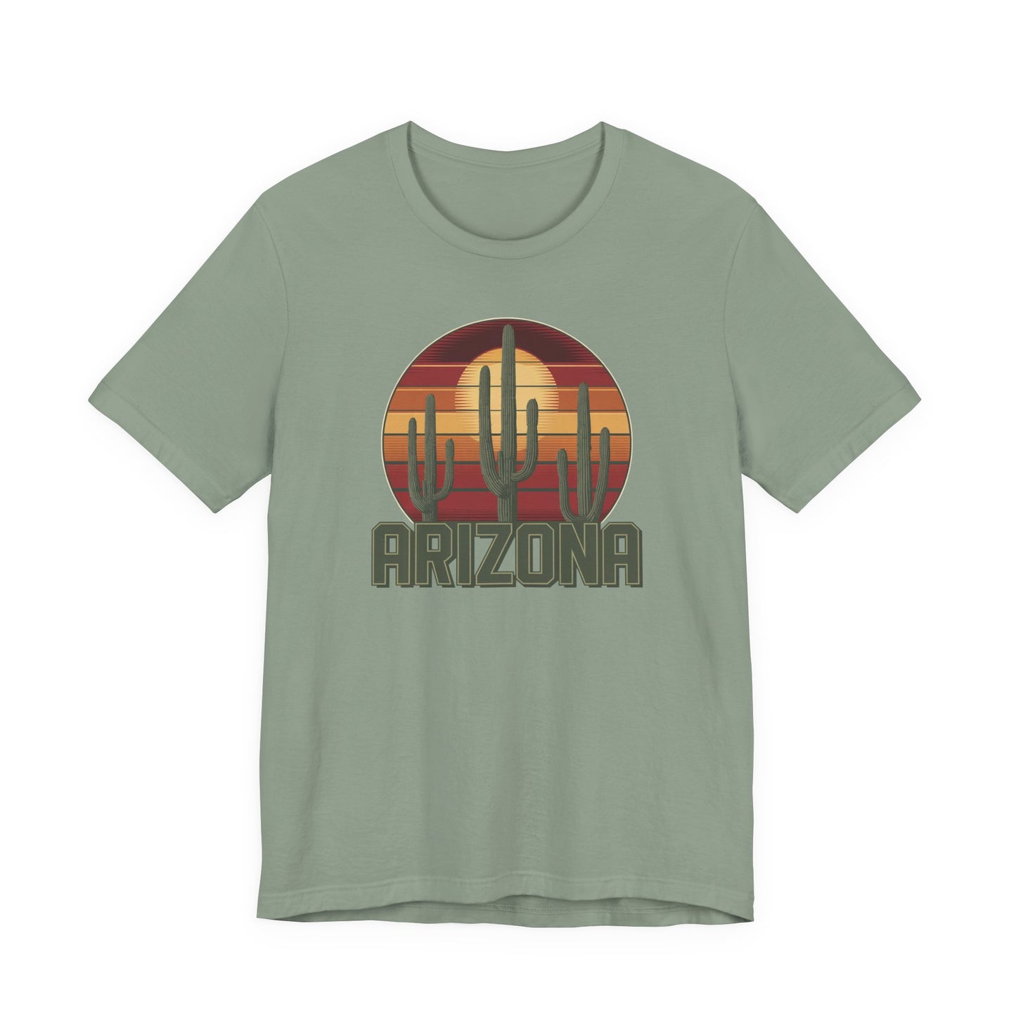Arizona Desert Three Saguaro Cactus at Sunset Graphic Tee for Nature Lovers, Boho Summer Shirt, Gift for Adventurers, Vacation Wear, Casual Outfit