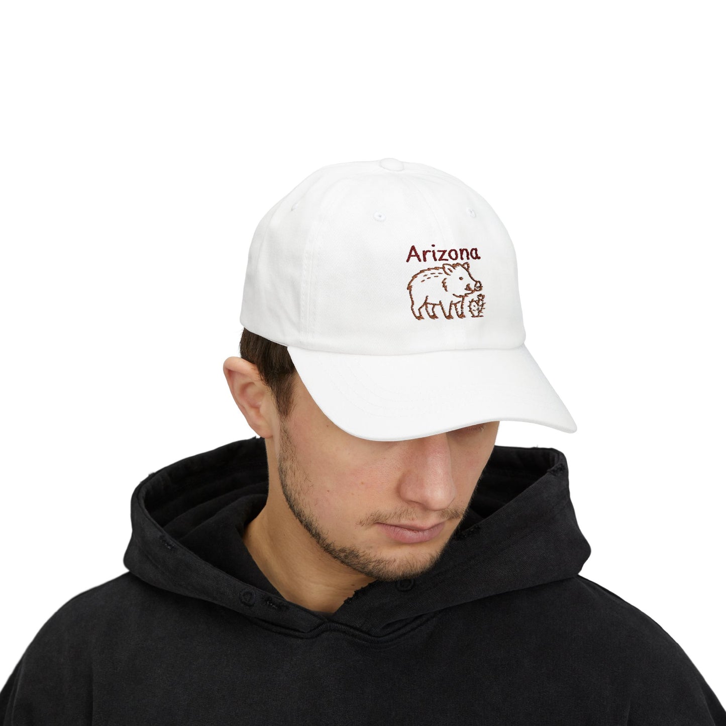Arizona Javelina and cactus Embroidered Classic Dad Cap | Casual Summer Hat, Gift for Him, Outdoor Adventures, Travel, Fashion Accessory