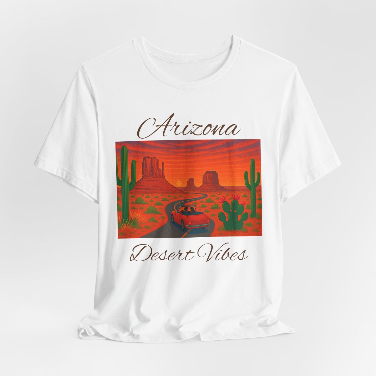 Arizona Desert Vibes Tee - Unisex Jersey Short Sleeve Tee, Vacation Shirt, Southwest Style T-Shirt, Travel Apparel, Gift for Nature Lovers