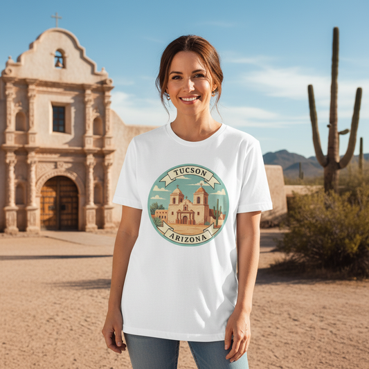Tucson Arizona  Mission Vintage Badge Tee