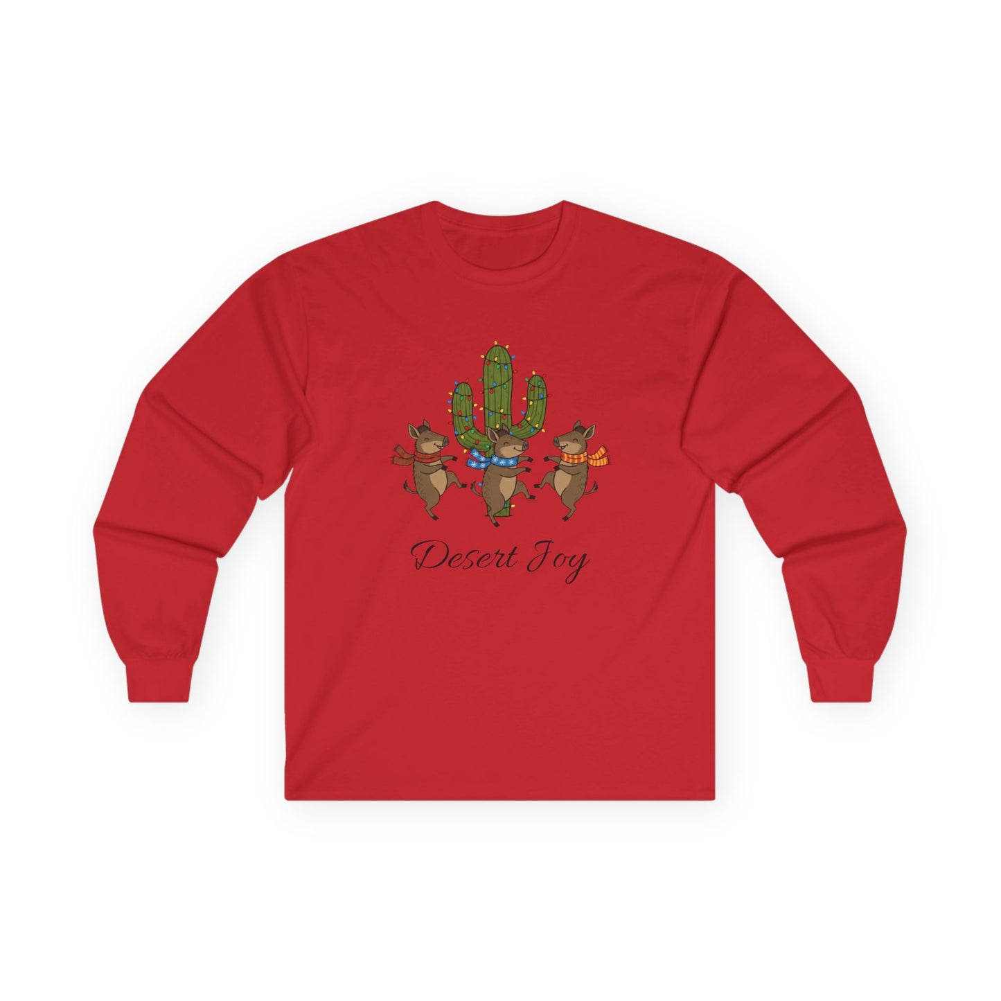 Javelinas Dancing Around Xmas Saguaro Long Sleeve Tee