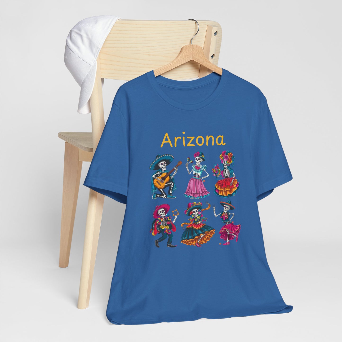 Day of the Dead Inspired Tee, Arizona Theme T-Shirt, Unisex Graphic Tee, Halloween Style Top, Mexican  Festival Wear