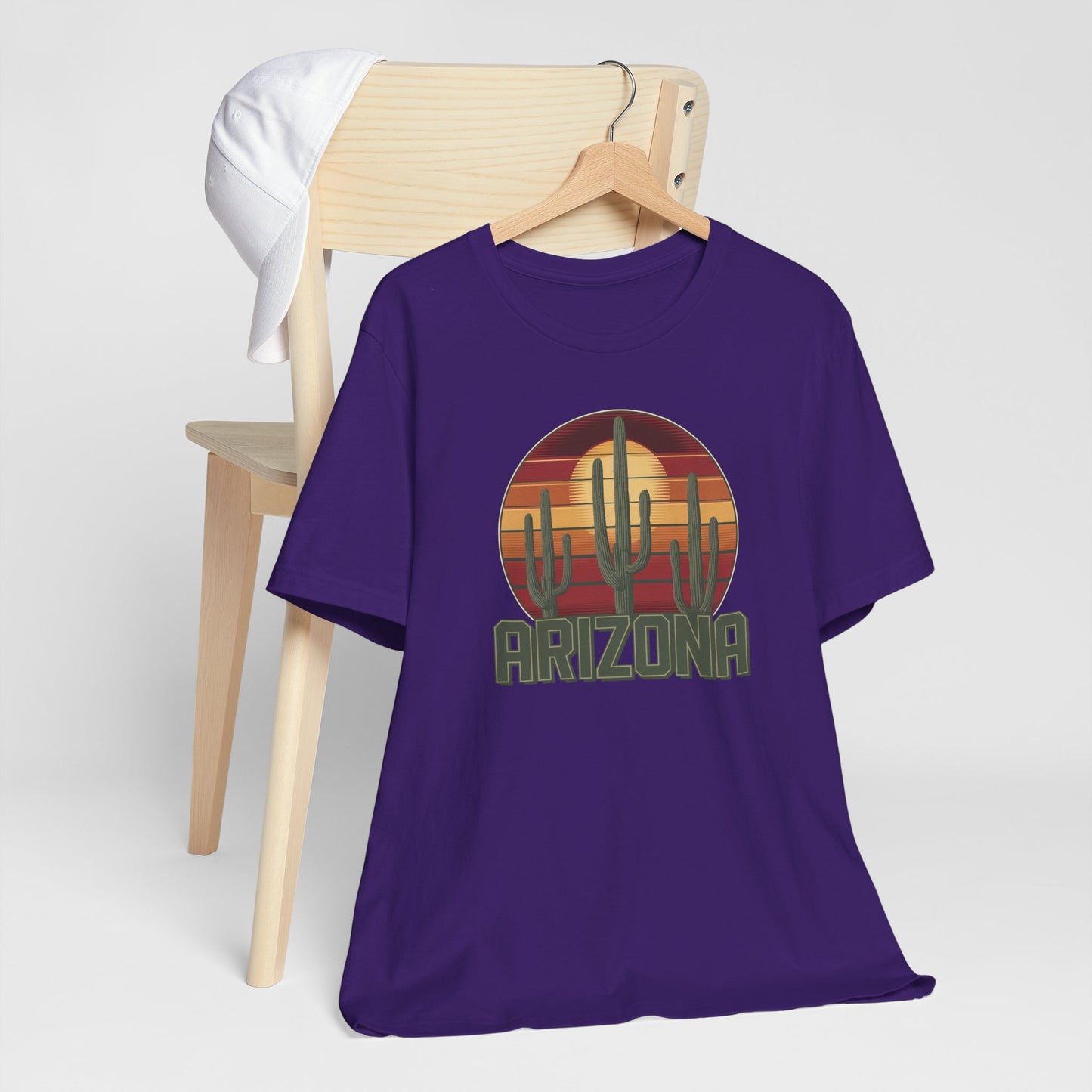 Arizona Desert Three Saguaro Cactus at Sunset Graphic Tee for Nature Lovers, Boho Summer Shirt, Gift for Adventurers, Vacation Wear, Casual Outfit