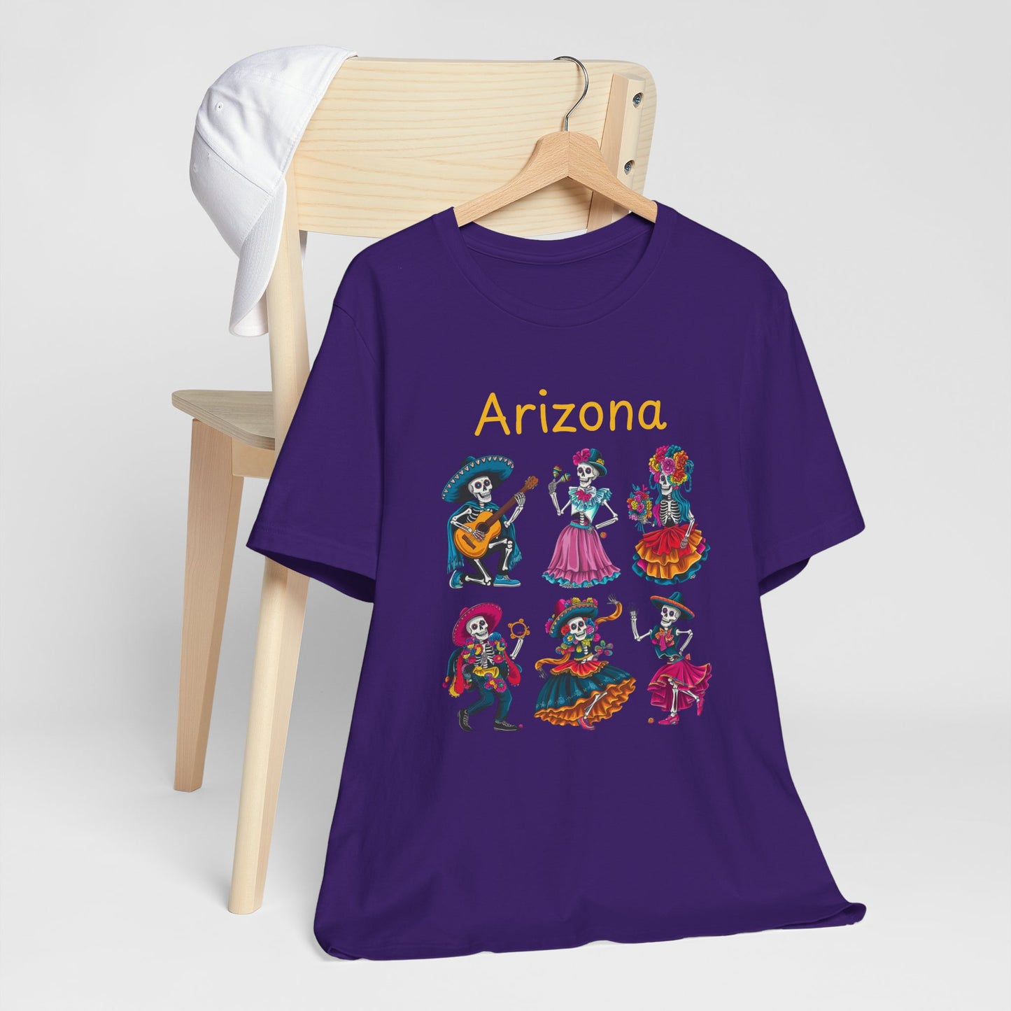 Day of the Dead Inspired Tee, Arizona Theme T-Shirt, Unisex Graphic Tee, Halloween Style Top, Mexican  Festival Wear