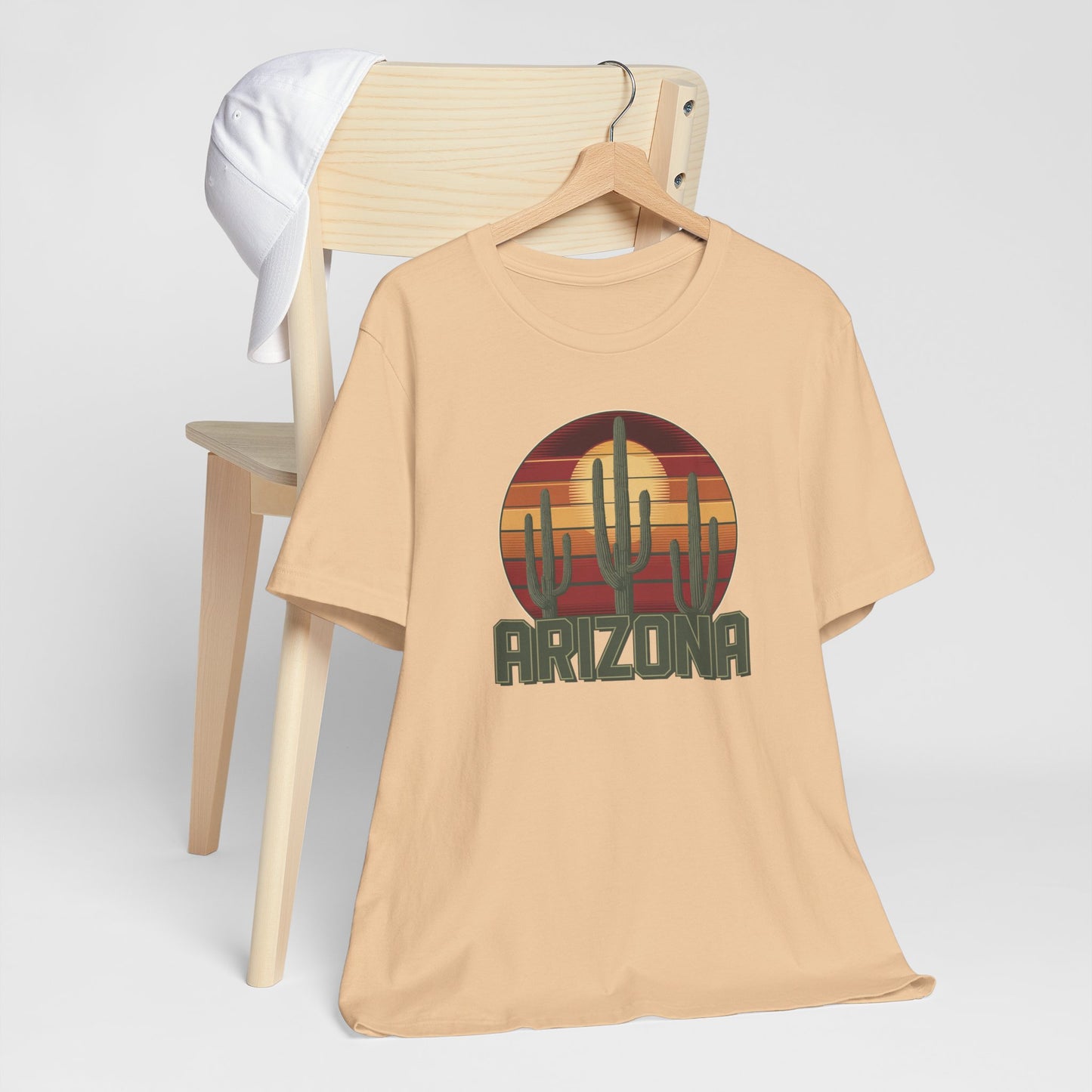 Arizona Desert Three Saguaro Cactus at Sunset Graphic Tee for Nature Lovers, Boho Summer Shirt, Gift for Adventurers, Vacation Wear, Casual Outfit