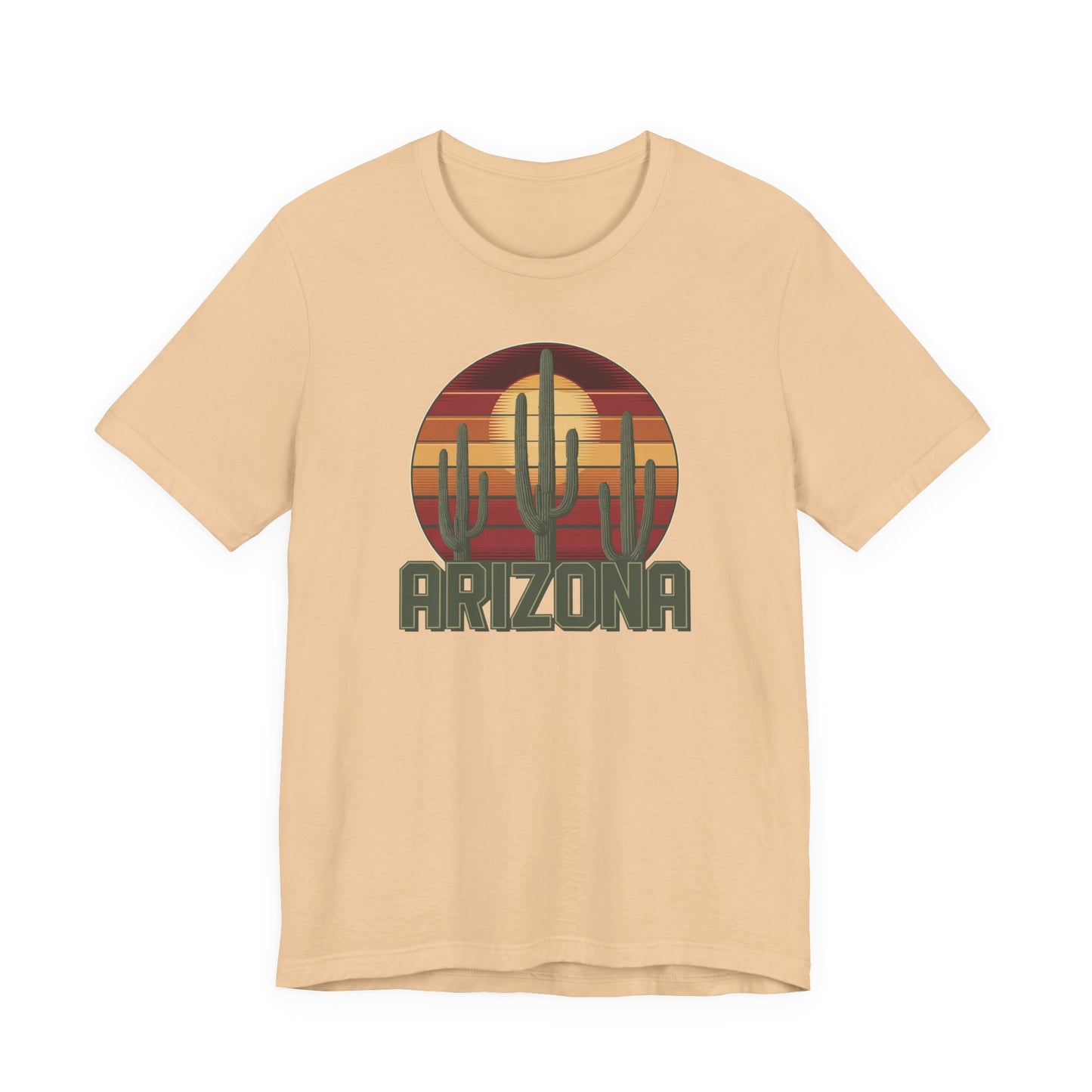 Arizona Desert Three Saguaro Cactus at Sunset Graphic Tee for Nature Lovers, Boho Summer Shirt, Gift for Adventurers, Vacation Wear, Casual Outfit